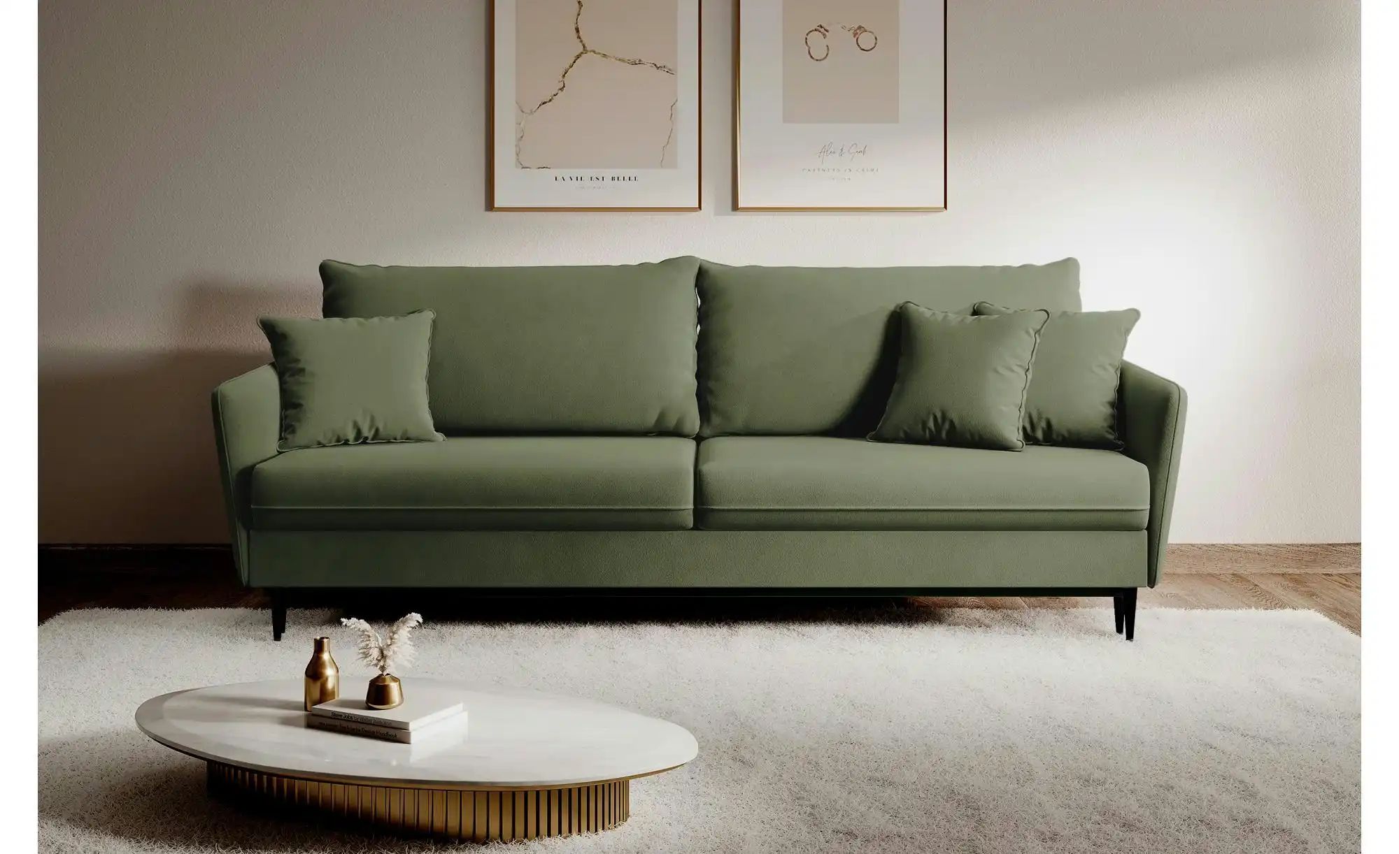 Einzelsofa  Volio ¦ grün ¦ Maße (cm): B: 221 H: 90 Polstermöbel > Sofas > 3 günstig online kaufen
