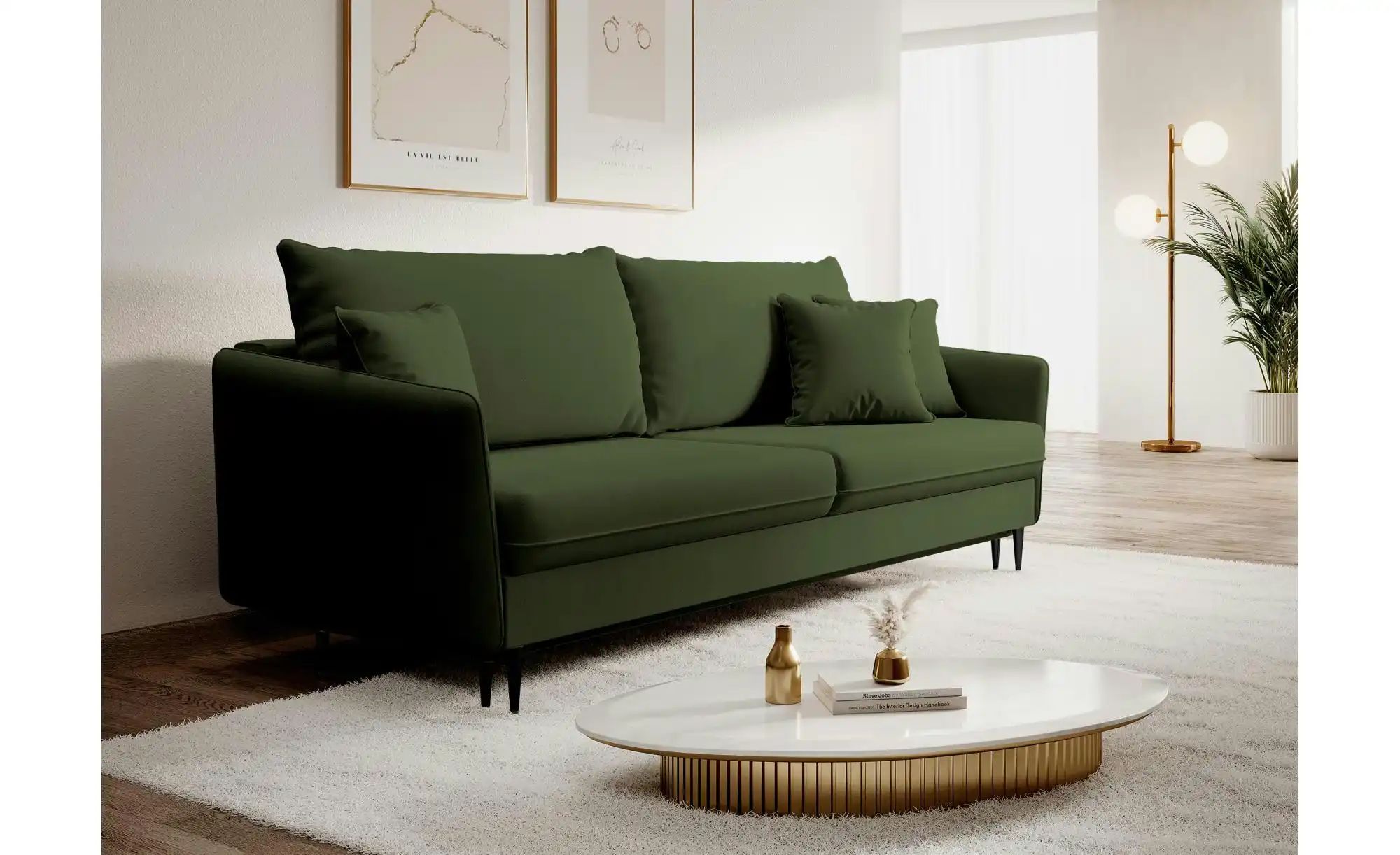 Einzelsofa  Volio ¦ grün ¦ Maße (cm): B: 221 H: 90 Polstermöbel > Sofas > 3 günstig online kaufen