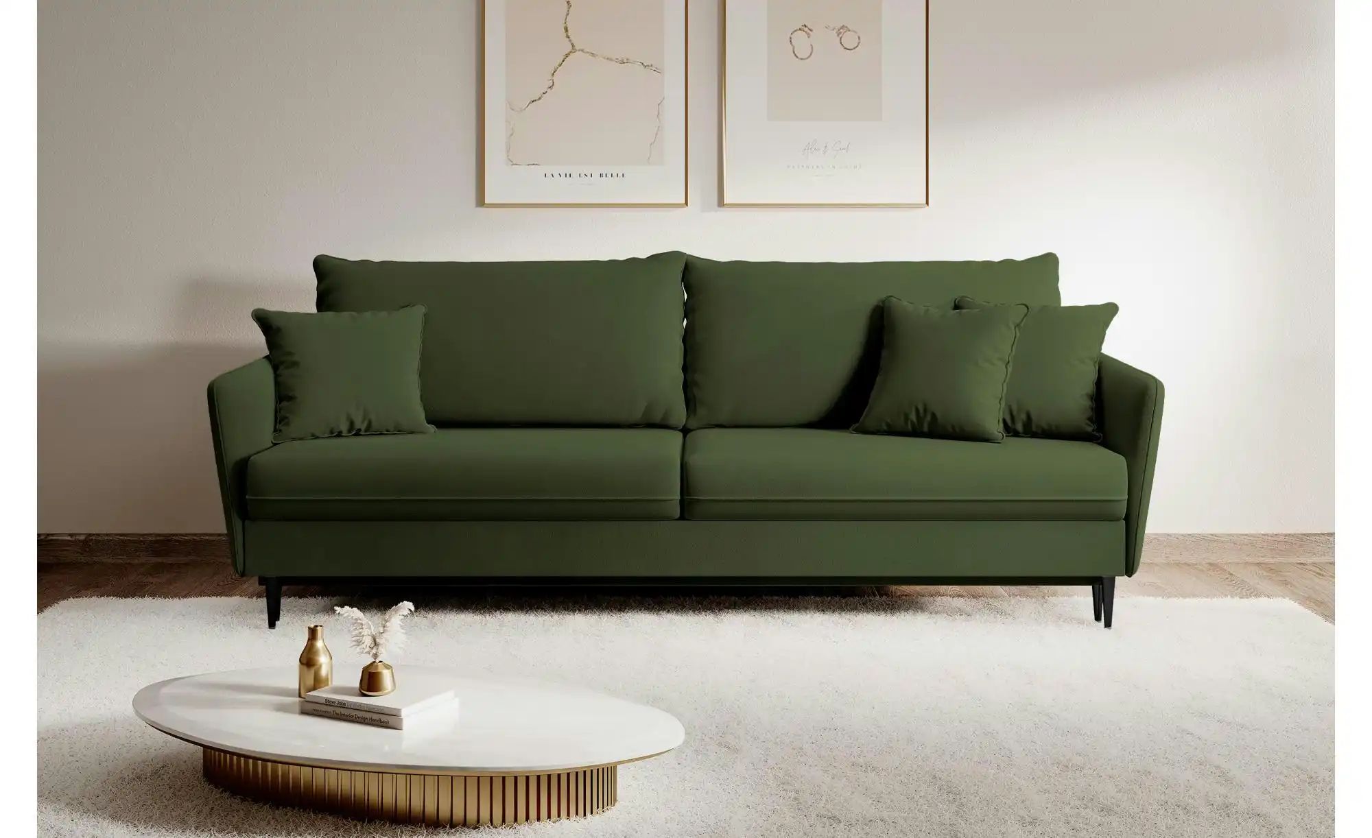 Thumbnail - Selsey Einzelsofa mit Schlaffunktion Volio ¦ grün ¦ Maße (cm): B: 221 H: 90 Polstermöbel > Sofas > 3-Sitzer - Höffner