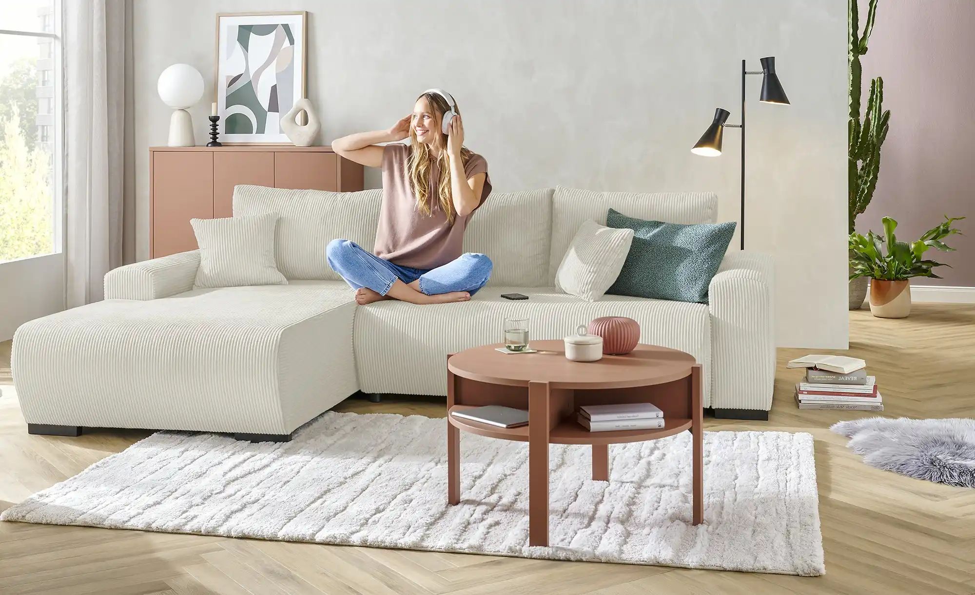 Thumbnail - smart Ecksofa  Nelly ¦ beige ¦ Maße (cm): B: 270 H: 85 T: 185.0 Polstermöbel > Sofas > Ecksofas - Höffner