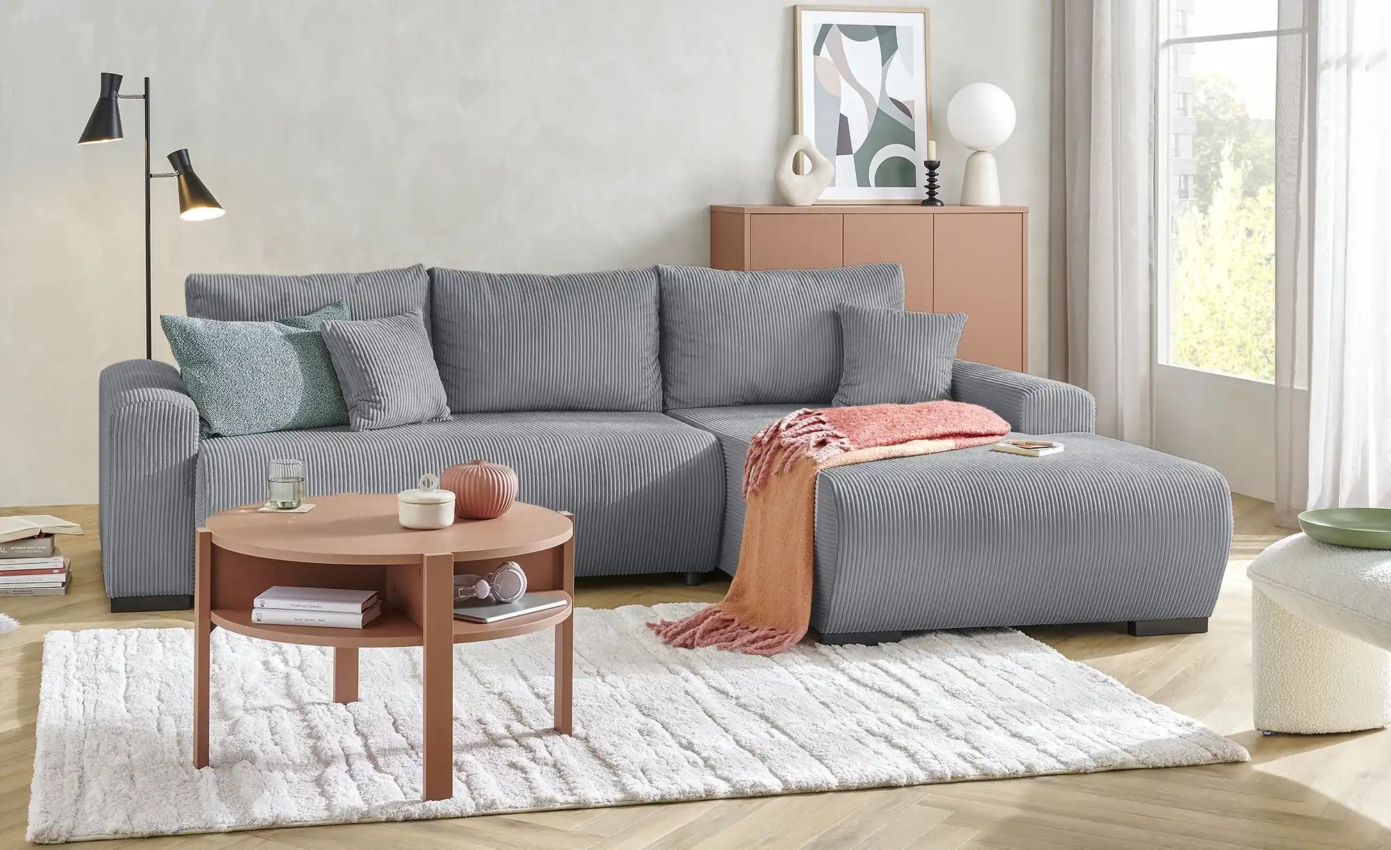 Thumbnail - smart Ecksofa  Nelly ¦ grau ¦ Maße (cm): B: 270 H: 85 T: 185.0 Polstermöbel > Sofas > 3-Sitzer - Höffner