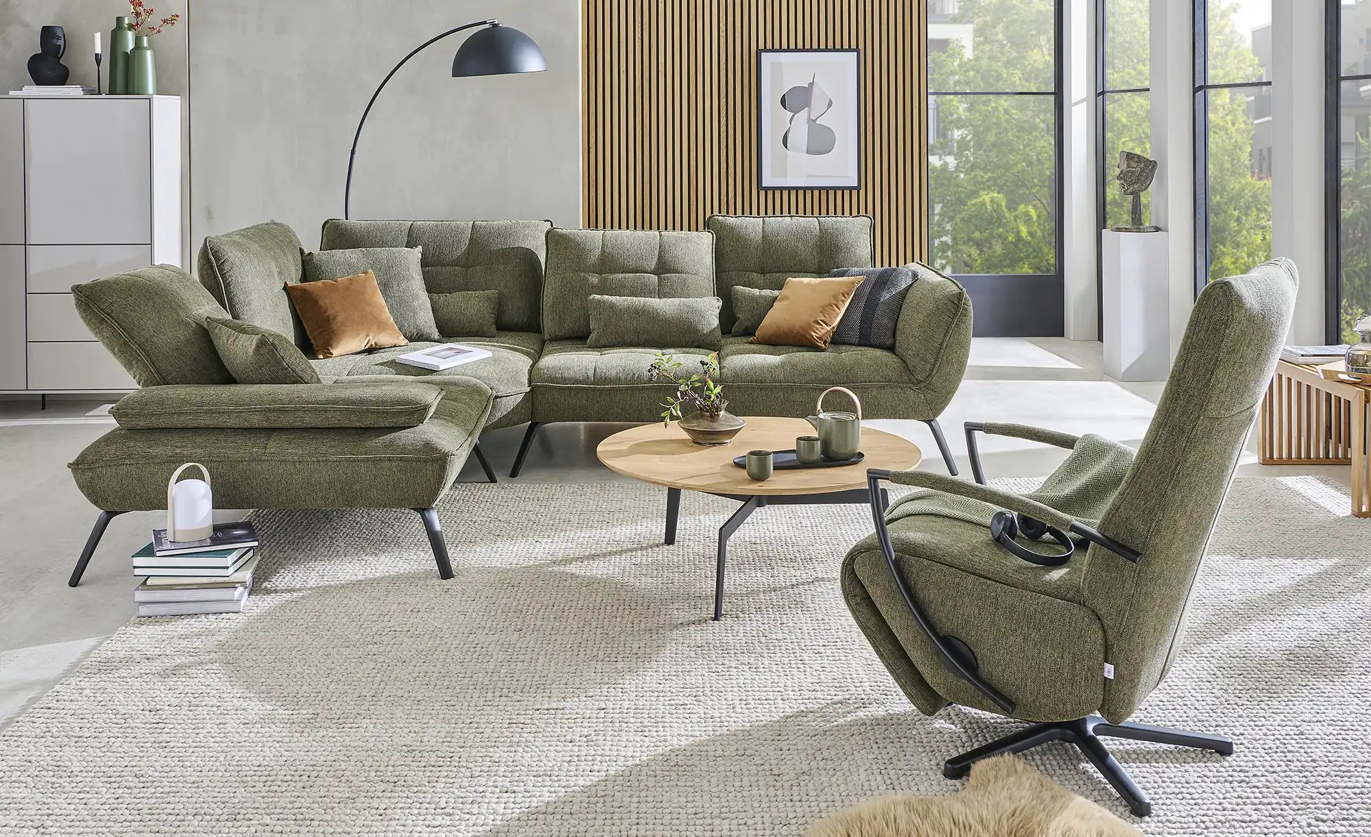 vito Ecksofa  Ticona ¦ grün ¦ Maße (cm): B: 326 H: 93 T: 266.0 Polstermöbel günstig online kaufen