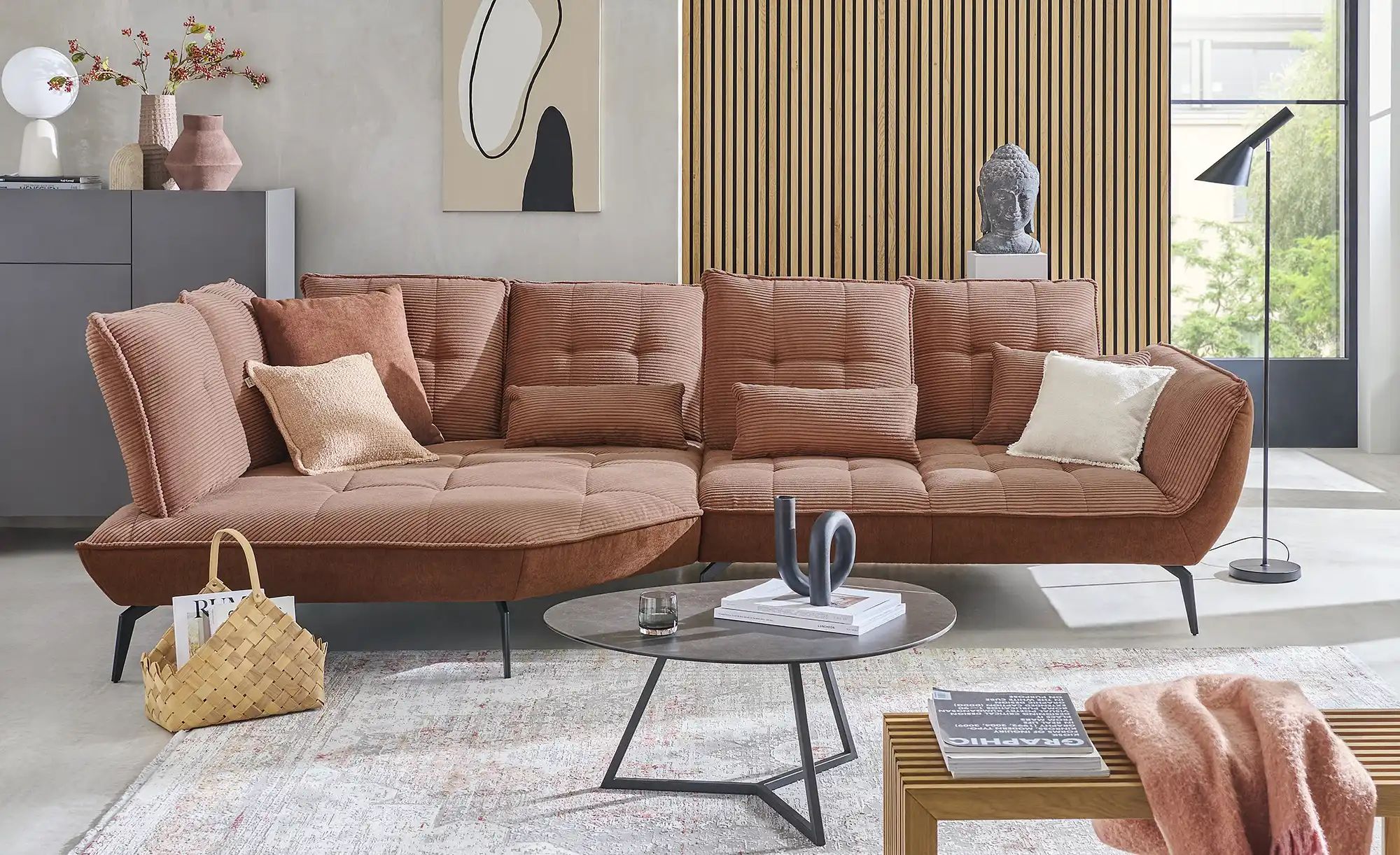 Thumbnail - vito Ecksofa  Ticona ¦ kupfer ¦ Maße (cm): B: 336 H: 93 T: 169.0 Polstermöbel > Sofas > Ecksofas - Höffner