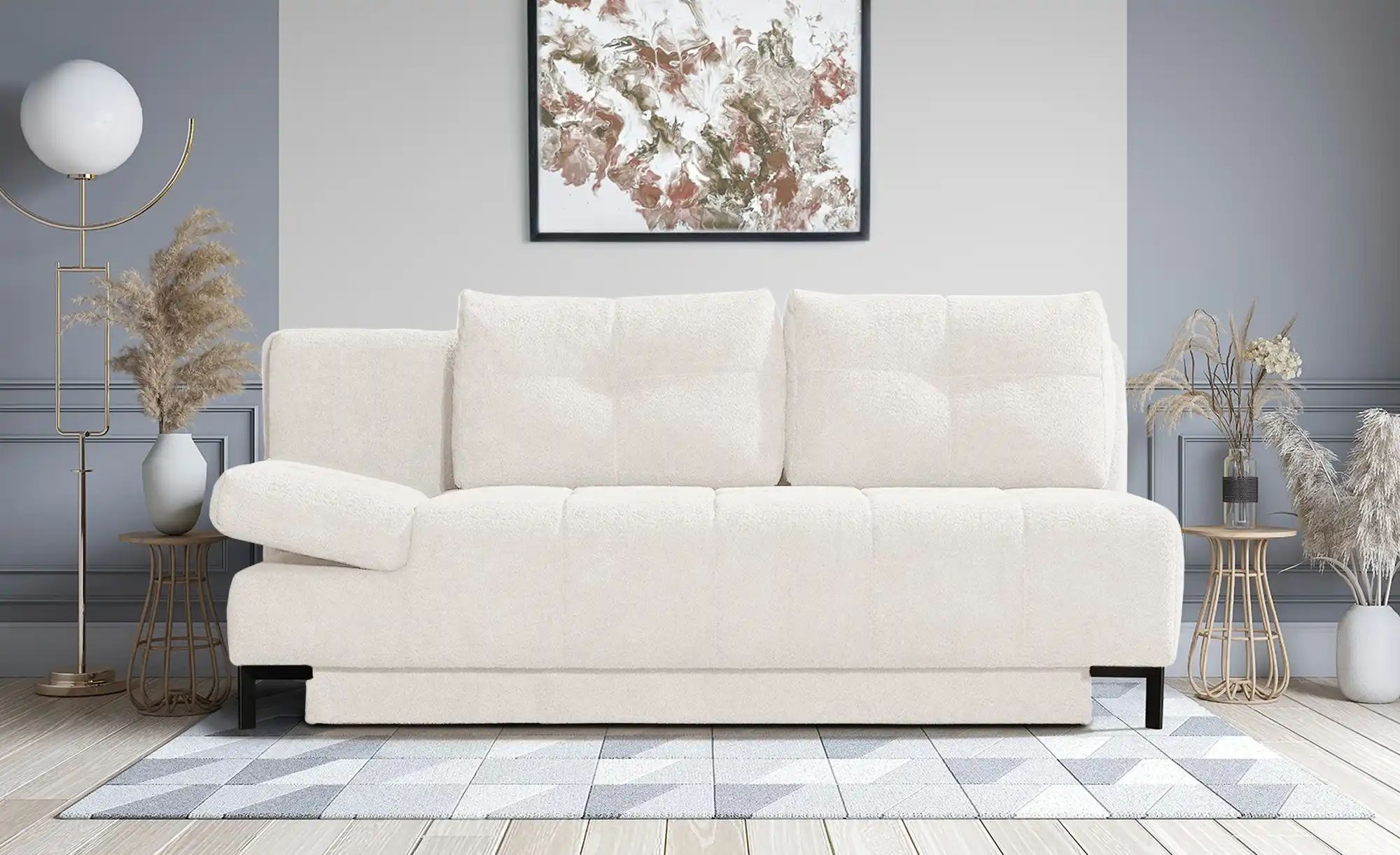 Thumbnail - Querschläfer aus Bouclé Sammy ¦ beige ¦ Maße (cm): B: 206 H: 98 T: 98.0 Polstermöbel > Sofas > 2-Sitzer - Höffner