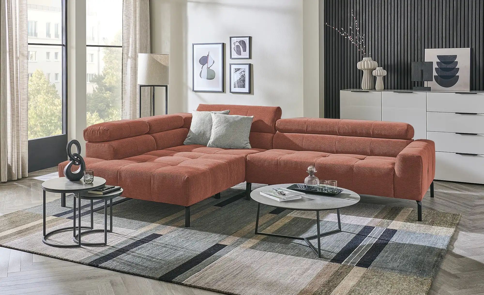Max Schelling Ecksofa verstellbare Kopfteile MS Verve ¦ braun ¦ Maße (cm): günstig online kaufen