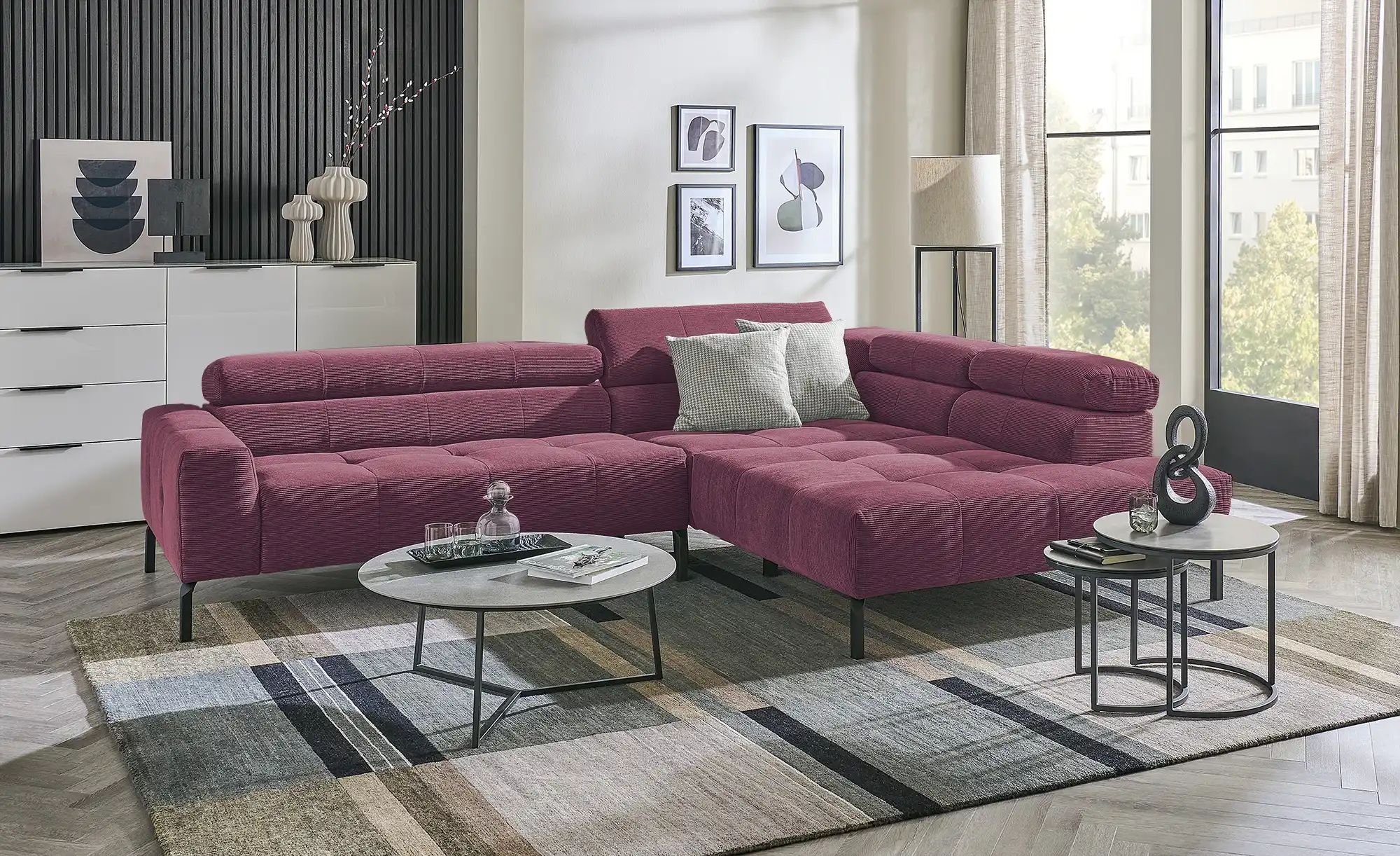 Max Schelling Ecksofa verstellbare Kopfteile MS Verve ¦ lila/violett ¦ Maße günstig online kaufen