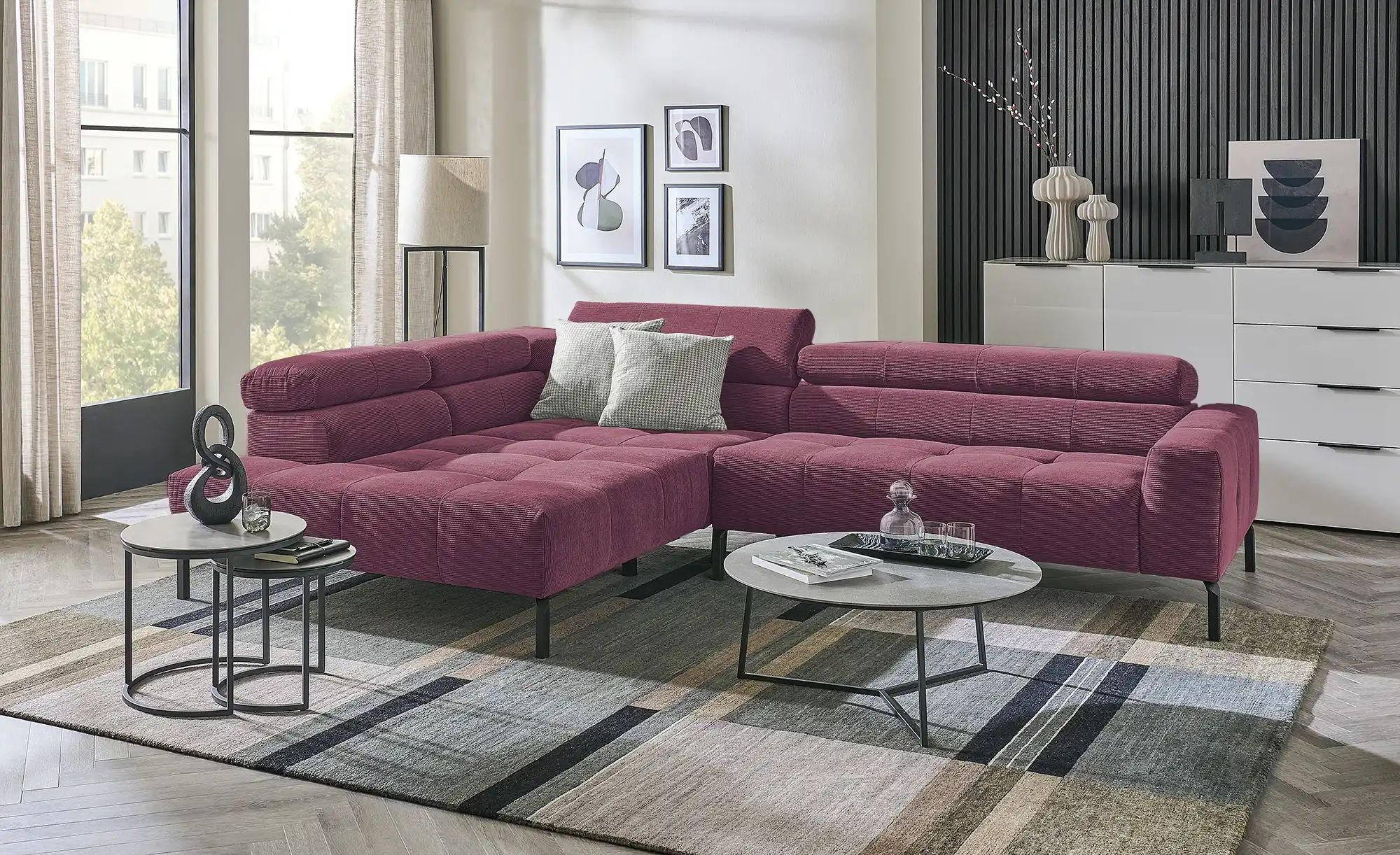 Max Schelling Ecksofa verstellbare Kopfteile MS Verve ¦ lila/violett ¦ Maße günstig online kaufen