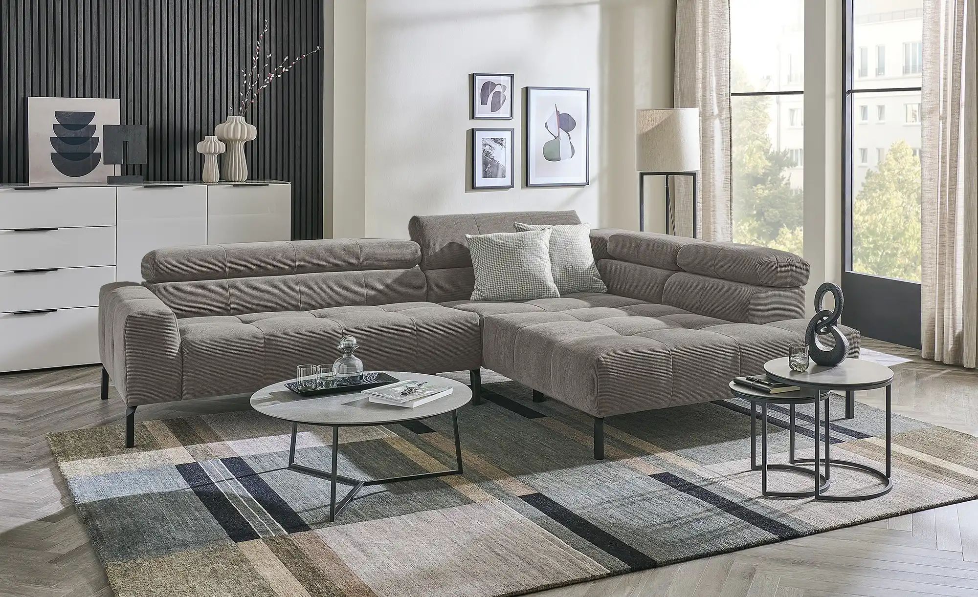 Max Schelling Ecksofa verstellbare Kopfteile MS Verve ¦ grau ¦ Maße (cm): B günstig online kaufen