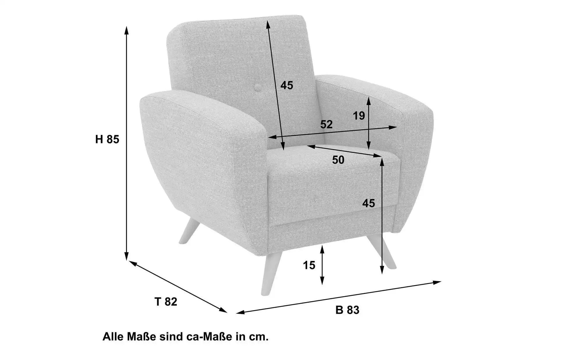 Thumbnail - Max Winzer Sessel  Jerry ¦ beige ¦ Maße (cm): B: 83 H: 85 Polstermöbel > Sessel > Polstersessel - Höffner