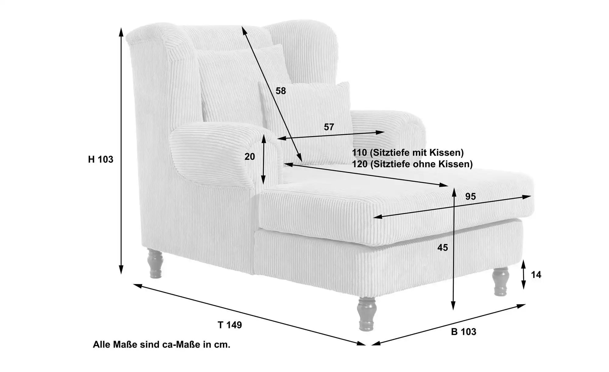 Thumbnail - Max Winzer Big-Sessel  Mareille ¦ creme ¦ Maße (cm): B: 103 H: 103 Polstermöbel > Sessel > Polstersessel - Höffner