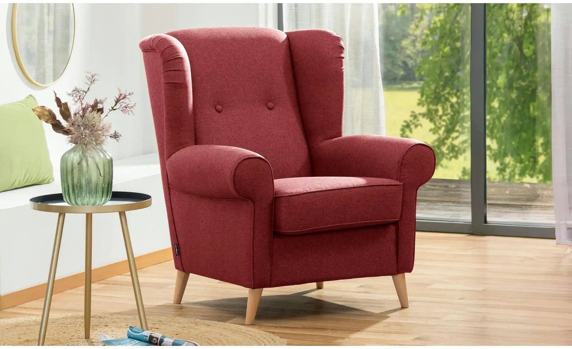 Max Winzer Sessel  Anton ¦ rot ¦ Maße (cm): B: 88 H: 99 Polstermöbel > Sess günstig online kaufen