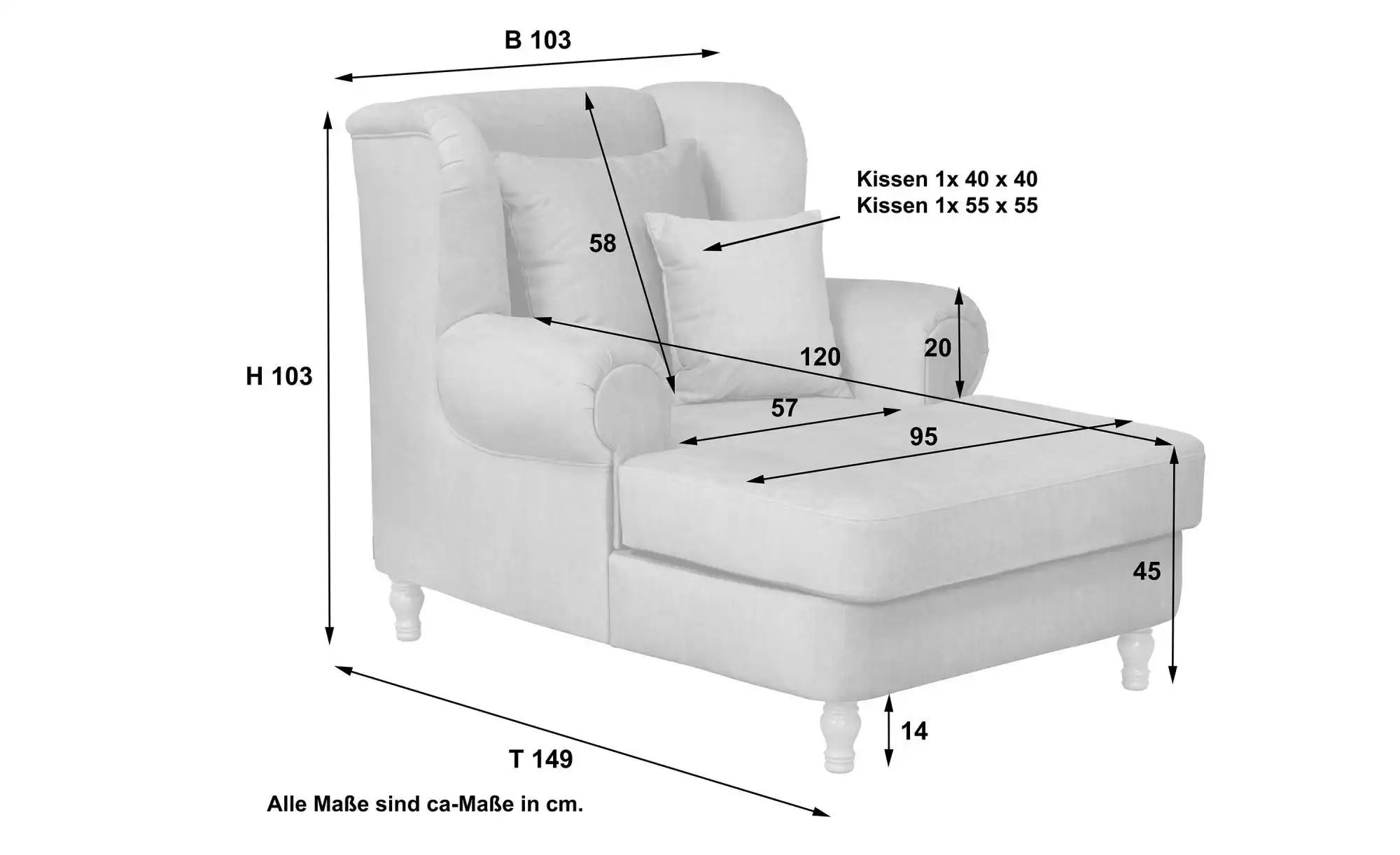 Thumbnail - Max Winzer Big-Sessel Mareille ¦ beige ¦ Maße (cm): B: 103 H: 103 Polstermöbel > Sessel > Ohrensessel - Höffner