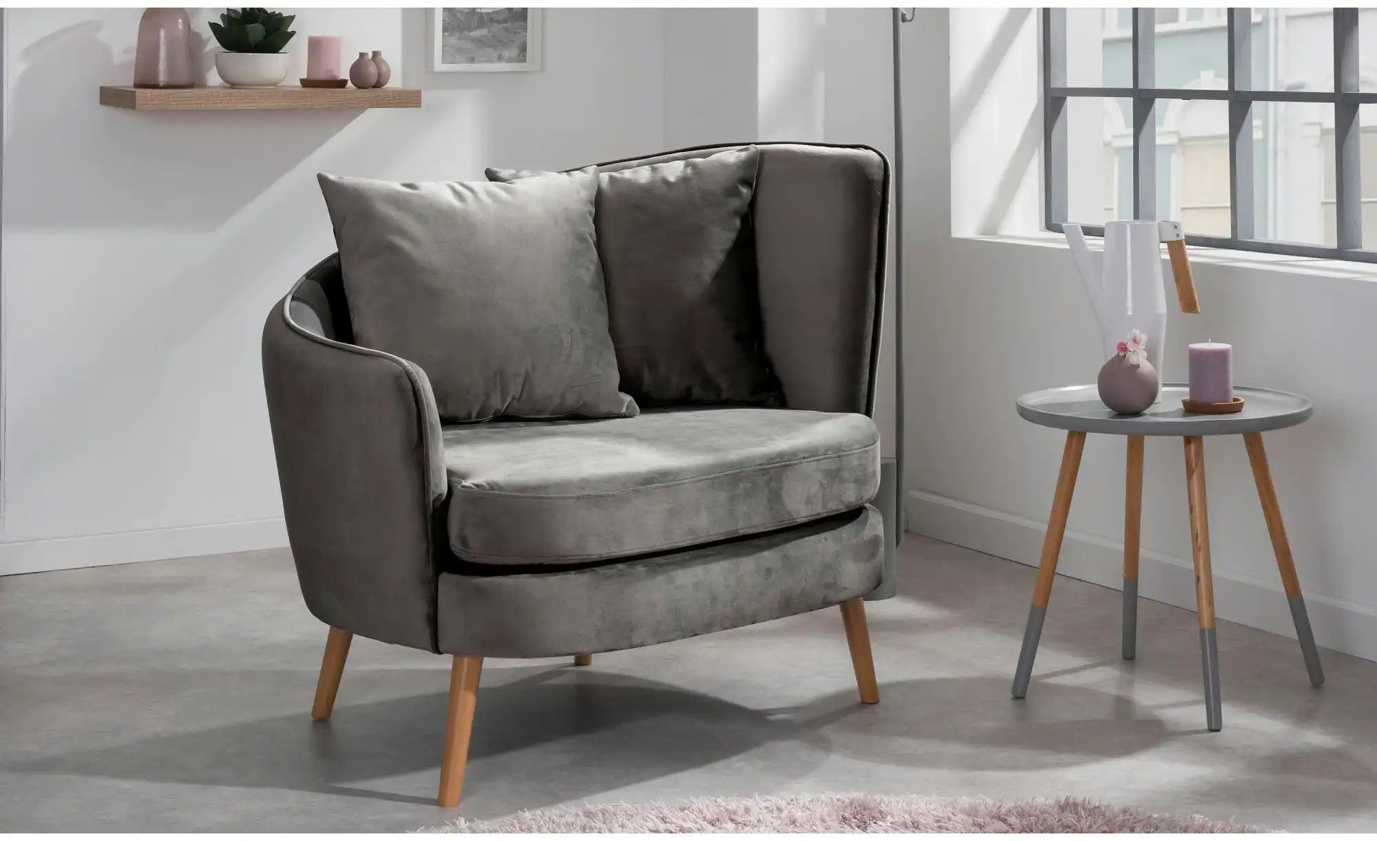 Thumbnail - Max Winzer Sessel Miranda ¦ grau ¦ Maße (cm): B: 106 H: 88 Polstermöbel > Sessel > Lounge Sessel - Höffner