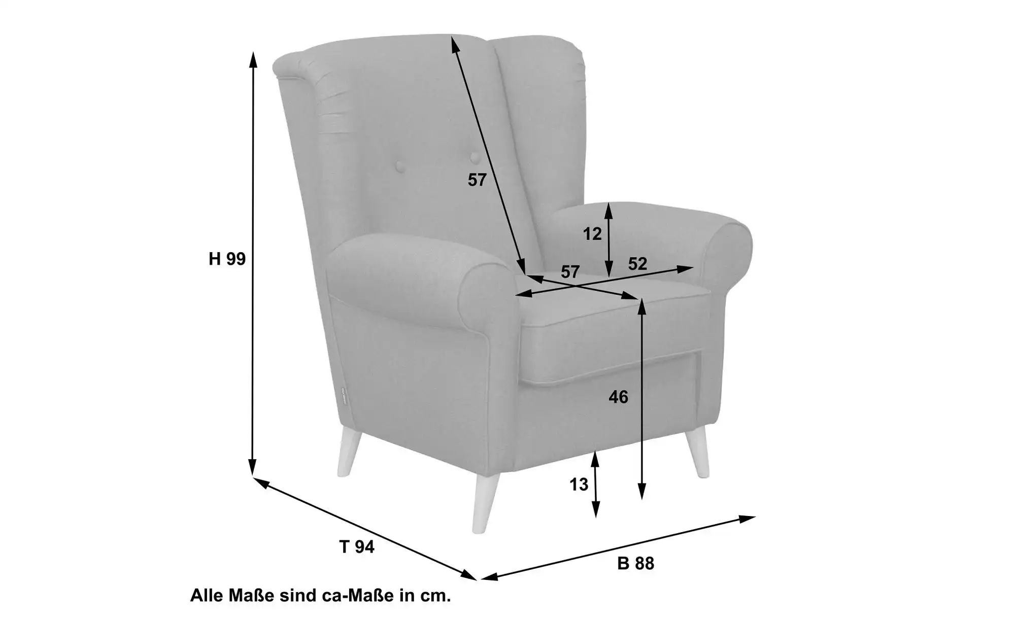 Thumbnail - Max Winzer Sessel Anton ¦ beige ¦ Maße (cm): B: 88 H: 99 Polstermöbel > Sessel > Ohrensessel - Höffner