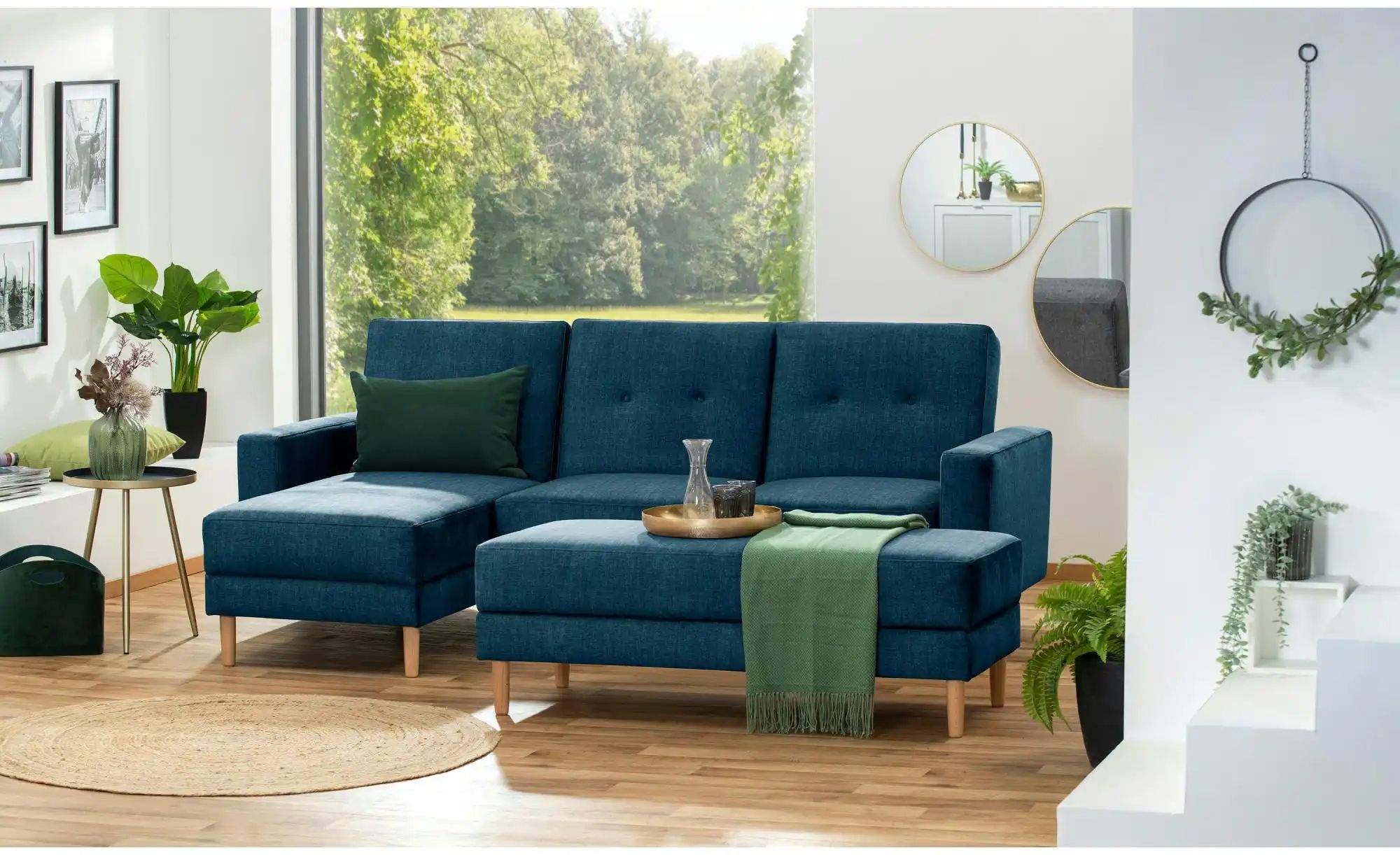 Max Winzer Ecksofa mit Hocker Just Cool ¦ blau ¦ Maße (cm): B: 230 H: 92 Po günstig online kaufen