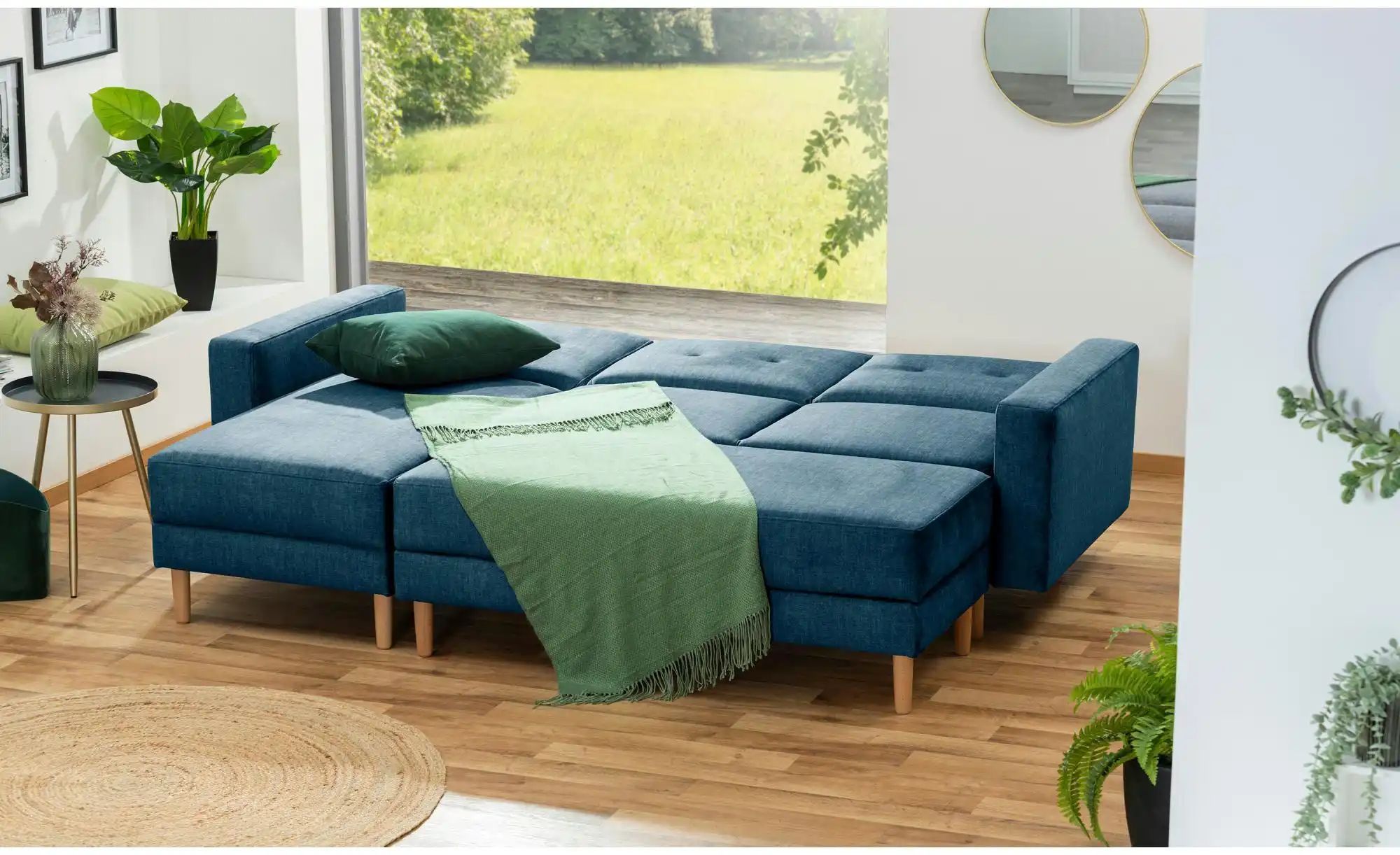 Thumbnail - Max Winzer Ecksofa mit Hocker Just Cool ¦ blau ¦ Maße (cm): B: 230 H: 92 Polstermöbel > Sofas > Ecksofas - Höffner