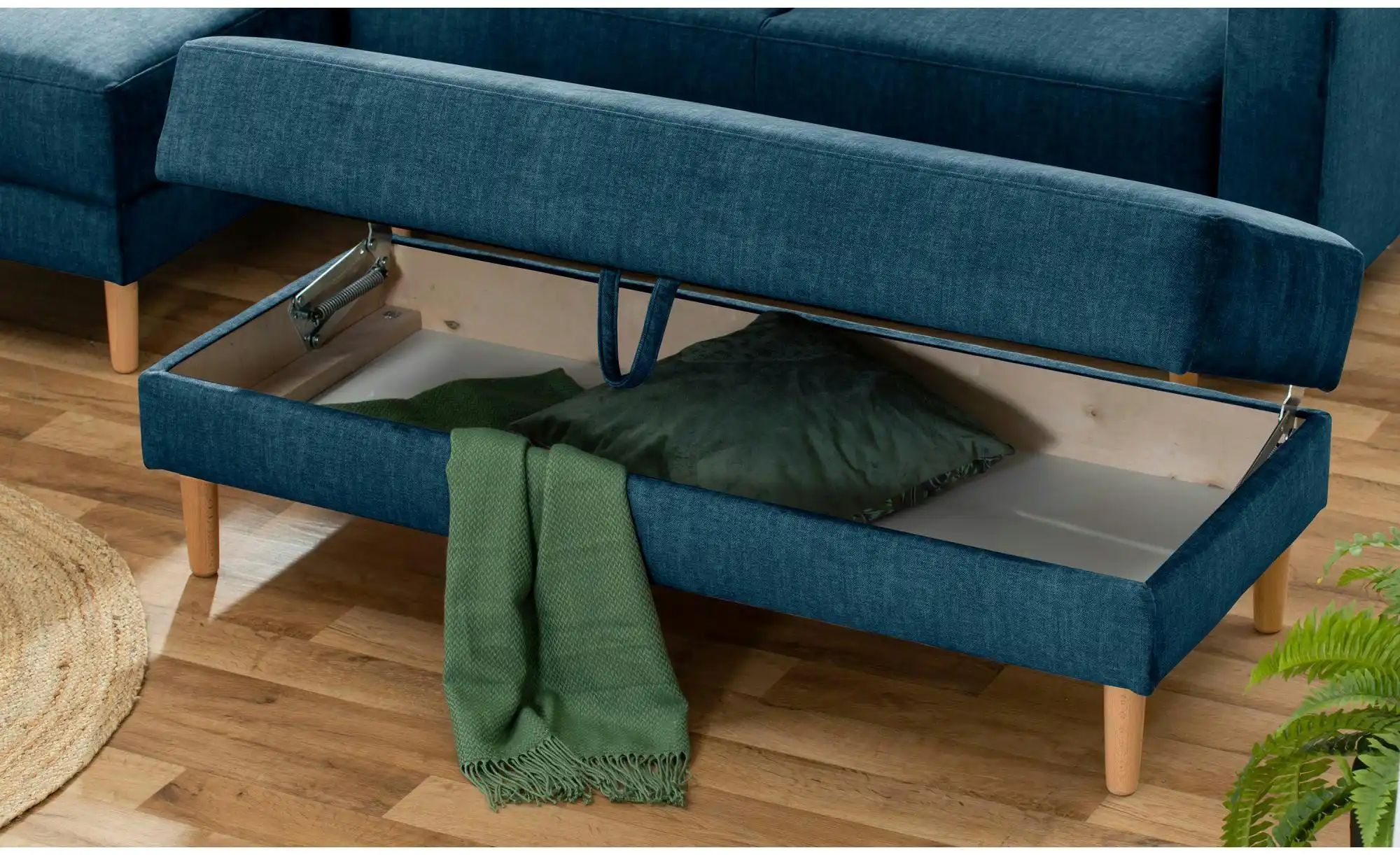 Thumbnail - Max Winzer Ecksofa mit Hocker Just Cool ¦ blau ¦ Maße (cm): B: 230 H: 92 Polstermöbel > Sofas > Ecksofas - Höffner
