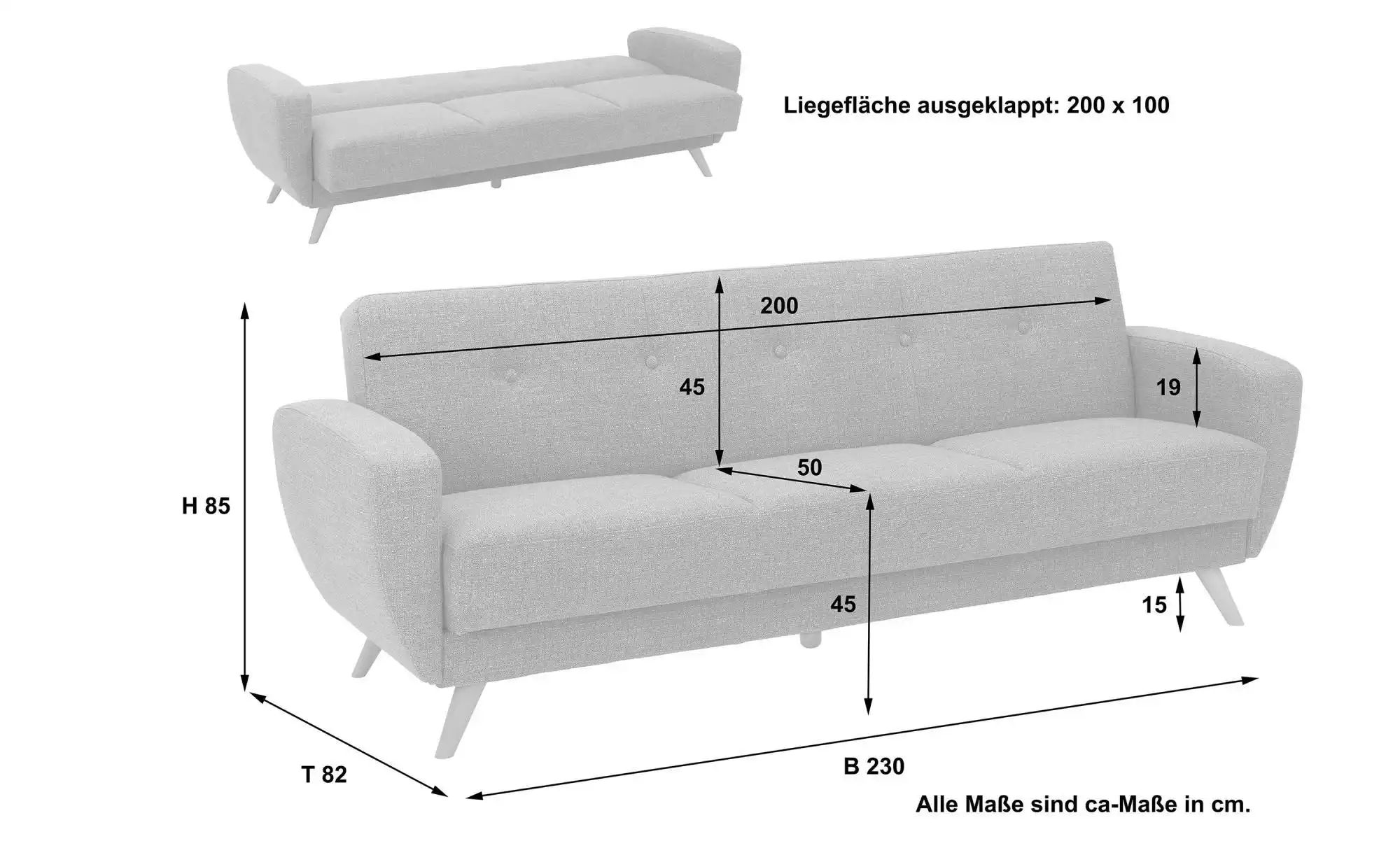 Max Winzer Einzelsofa  Jerry ¦ beige ¦ Maße (cm): B: 230 H: 85 Polstermöbel günstig online kaufen