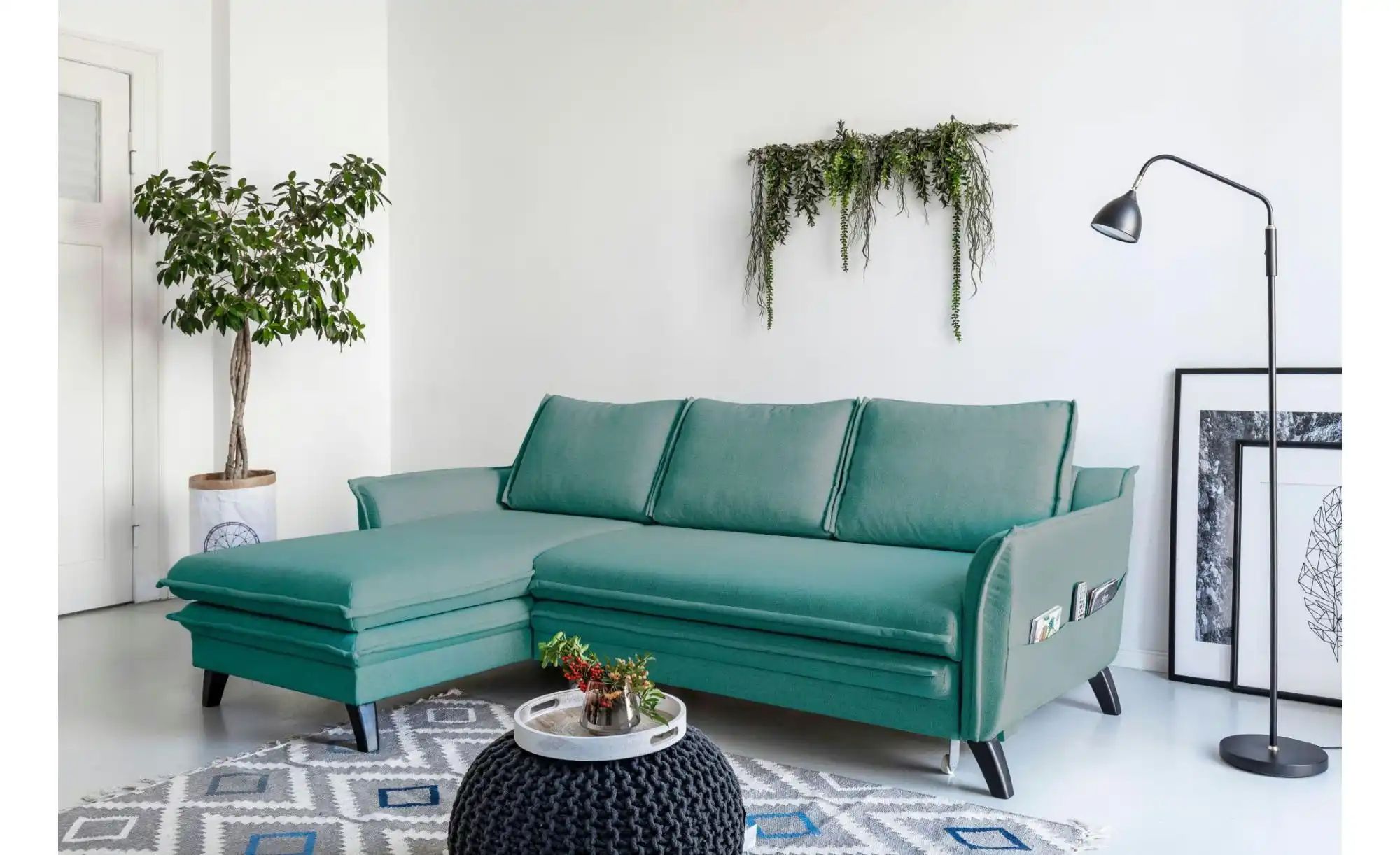 Thumbnail - Miuform Ecksofa mit Schlaffunktion Charming Charlie ¦ blau ¦ Maße (cm): B: 228 H: 90 Polstermöbel > Sofas > Ecksofas - H...