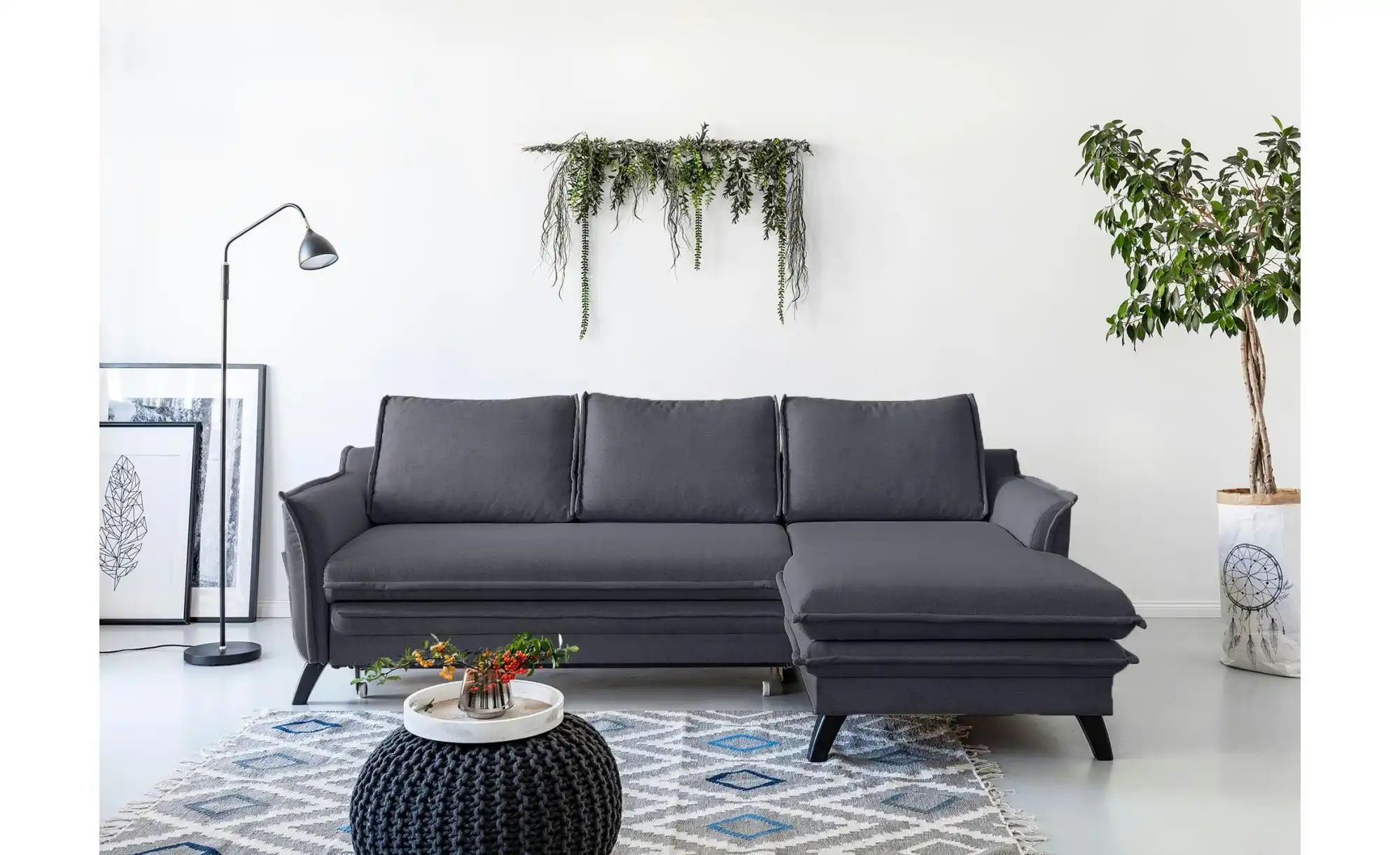 Miuform Ecksofa mit Schlaffunktion Charming Charlie ¦ grau ¦ Maße (cm): B: günstig online kaufen