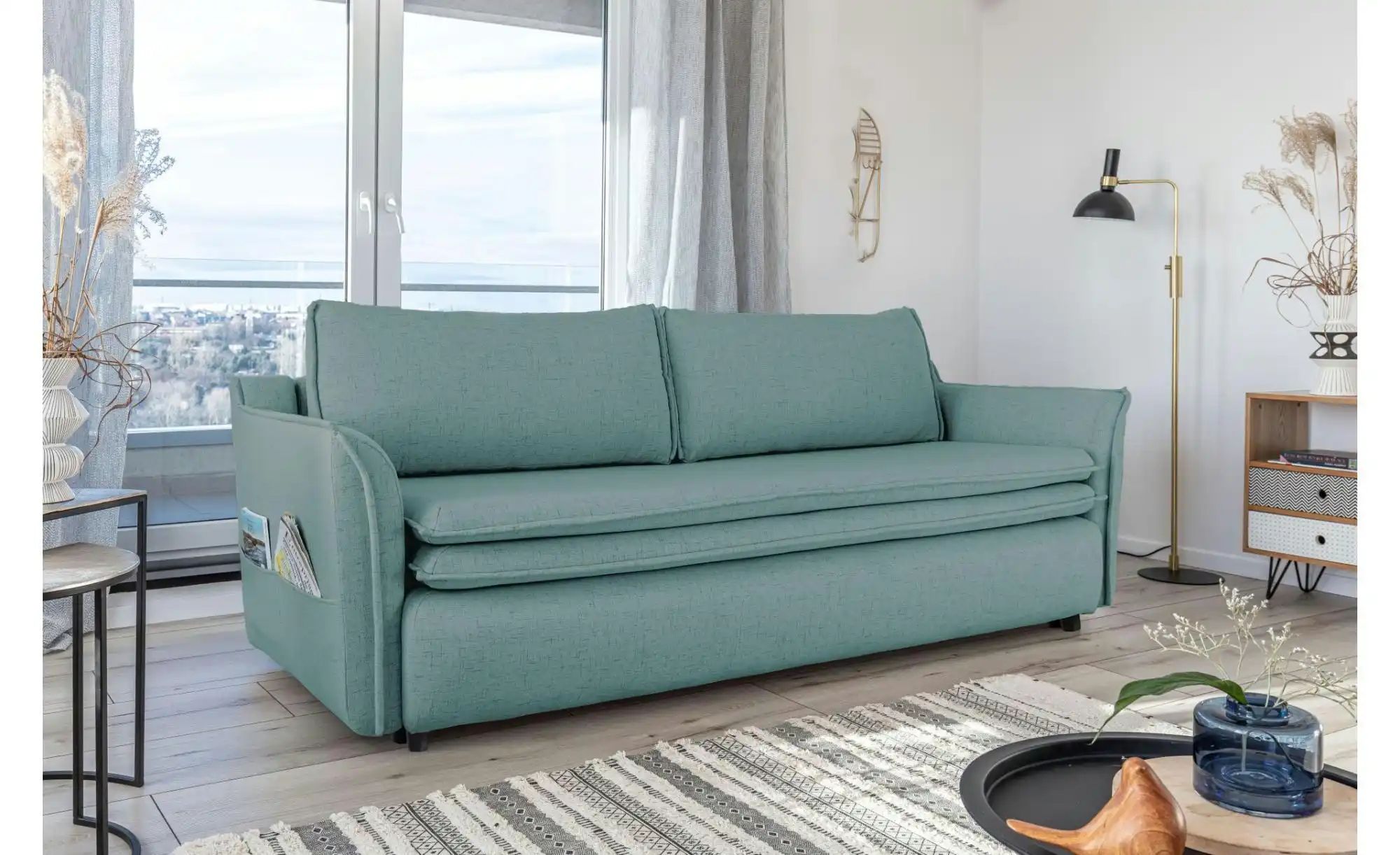 Thumbnail - Miuform Einzelsofa mit Schlaffunktion Charming Charlie ¦ blau ¦ Maße (cm): B: 225 H: 85 Polstermöbel > Sofas > 3-Sitzer ...