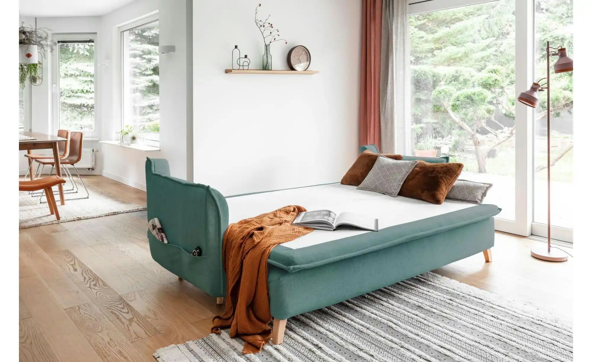 Thumbnail - Miuform Einzelsofa mit Schlaffunktion Charming Charlie ¦ blau ¦ Maße (cm): B: 225 H: 85 Polstermöbel > Sofas > 3-Sitzer...