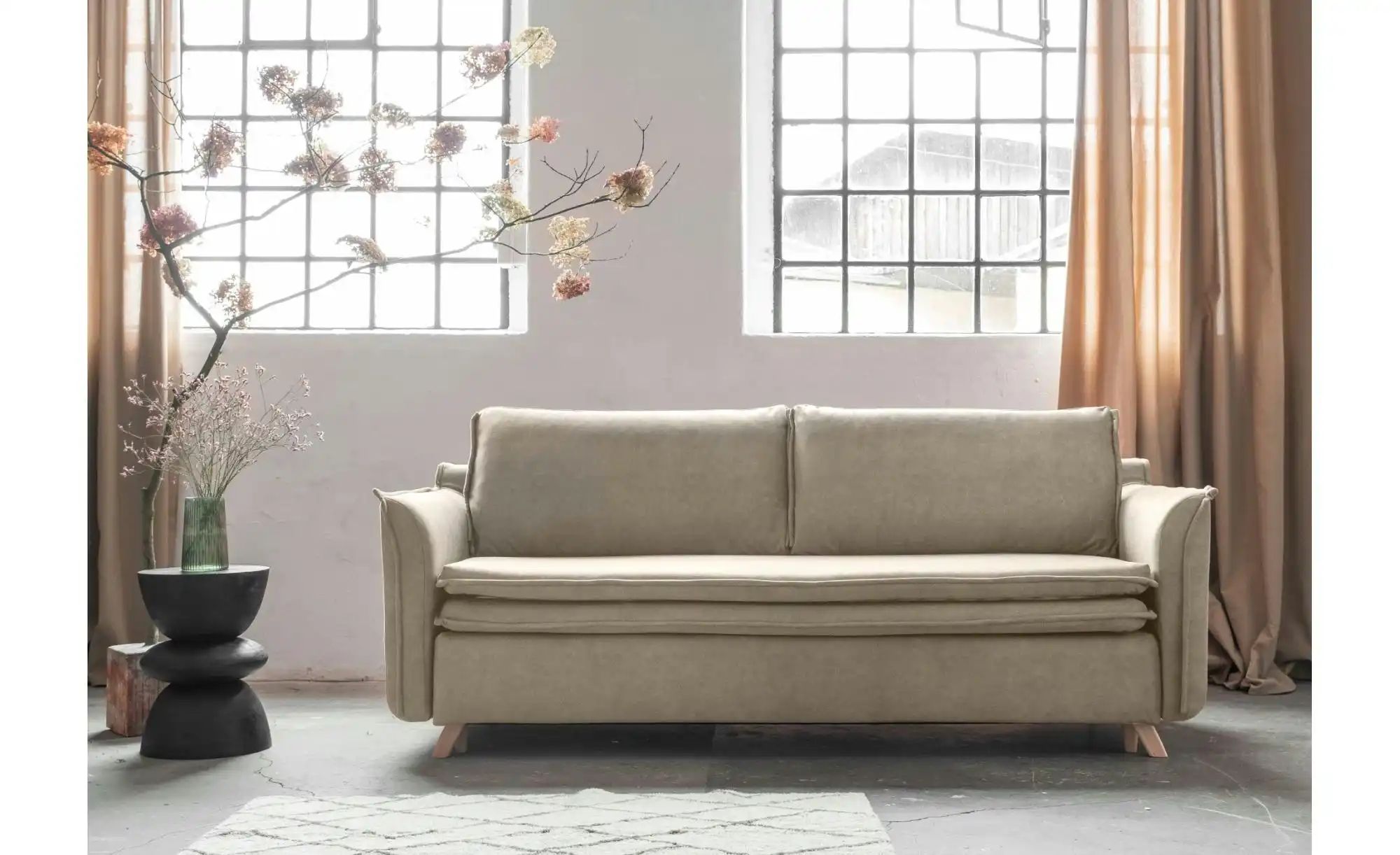 Thumbnail - Miuform Einzelsofa mit Schlaffunktion Charming Charlie ¦ beige ¦ Maße (cm): B: 225 H: 85 Polstermöbel > Sofas > 3-Sitzer...