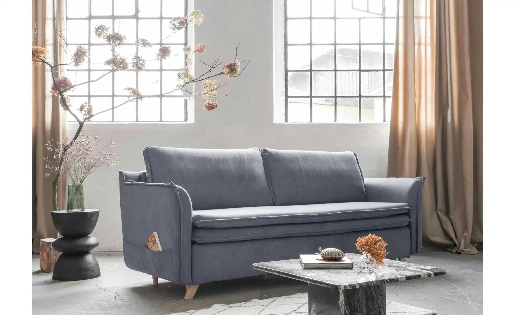 Thumbnail - Miuform Einzelsofa mit Schlaffunktion Charming Charlie ¦ grau ¦ Maße (cm): B: 225 H: 85 Polstermöbel > Sofas > 3-Sitzer ...