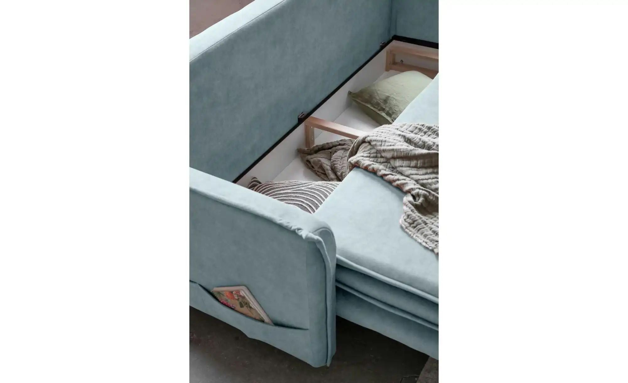 Thumbnail - Miuform Einzelsofa mit Schlaffunktion Charming Charlie ¦ blau ¦ Maße (cm): B: 225 H: 85 Polstermöbel > Sofas > 3-Sitzer...