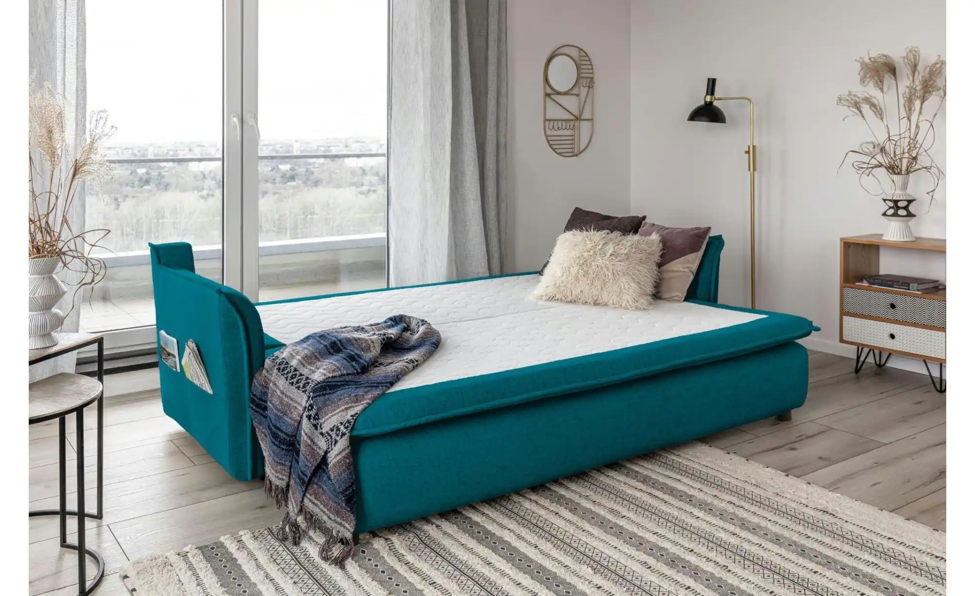 Miuform Einzelsofa mit Schlaffunktion Charming Charlie ¦ türkis/petrol ¦ Ma günstig online kaufen