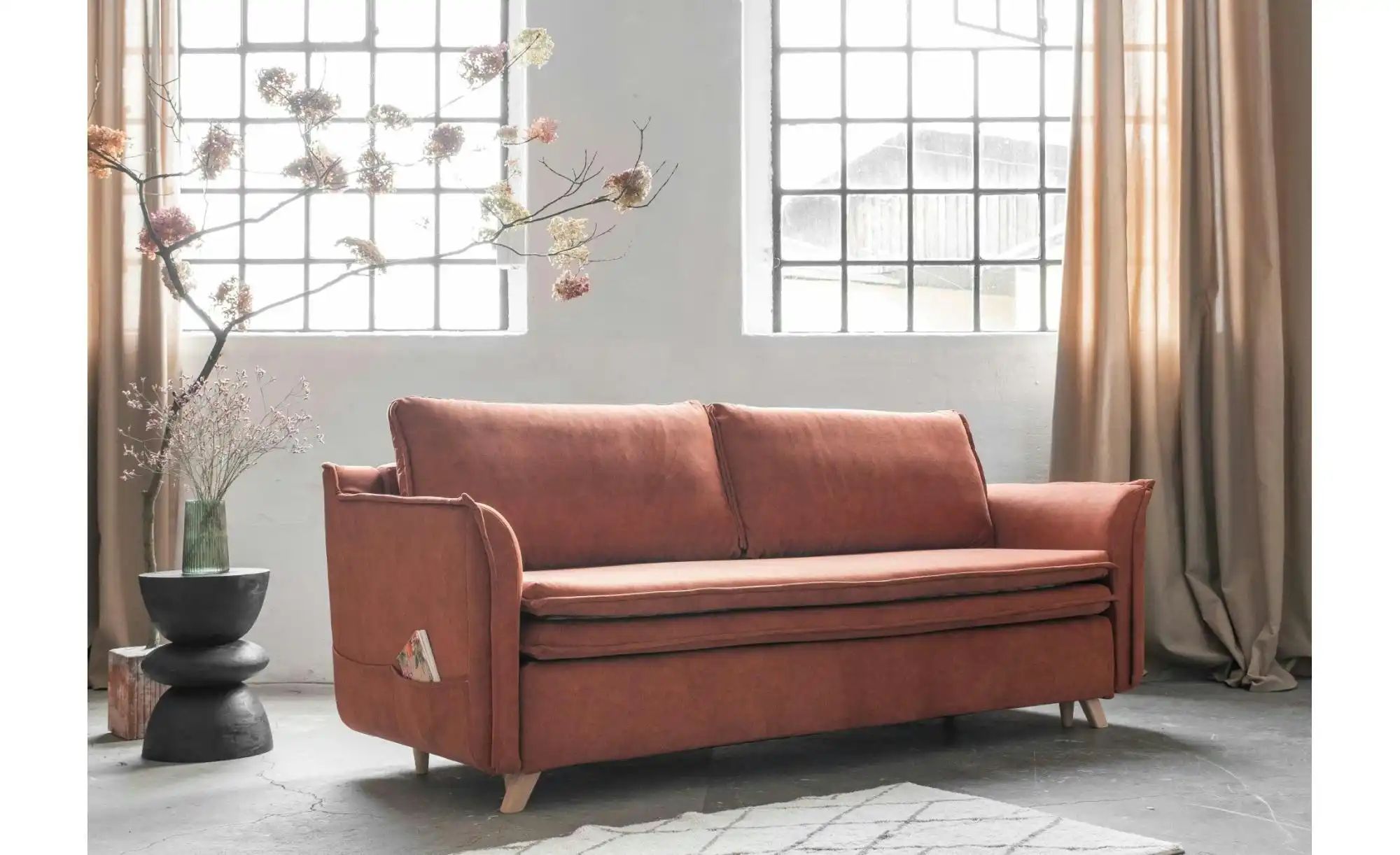 Miuform Einzelsofa mit Schlaffunktion  Charming Charlie ¦ rot ¦ Maße (cm): günstig online kaufen