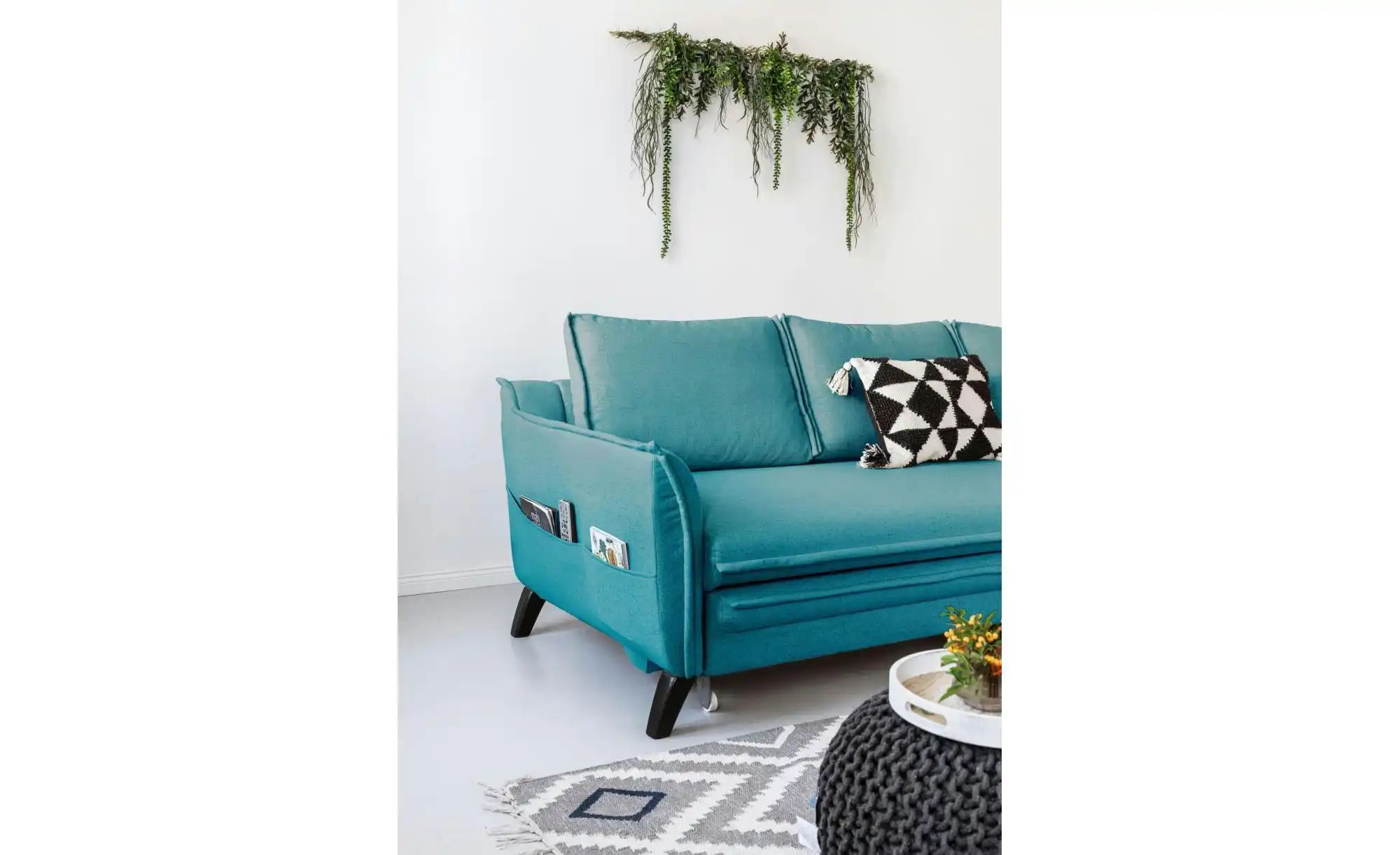 Thumbnail - Miuform Ecksofa mit Schlaffunktion Charming Charlie ¦ türkis/petrol ¦ Maße (cm): B: 228 H: 90 Polstermöbel > Sofas > Eck...