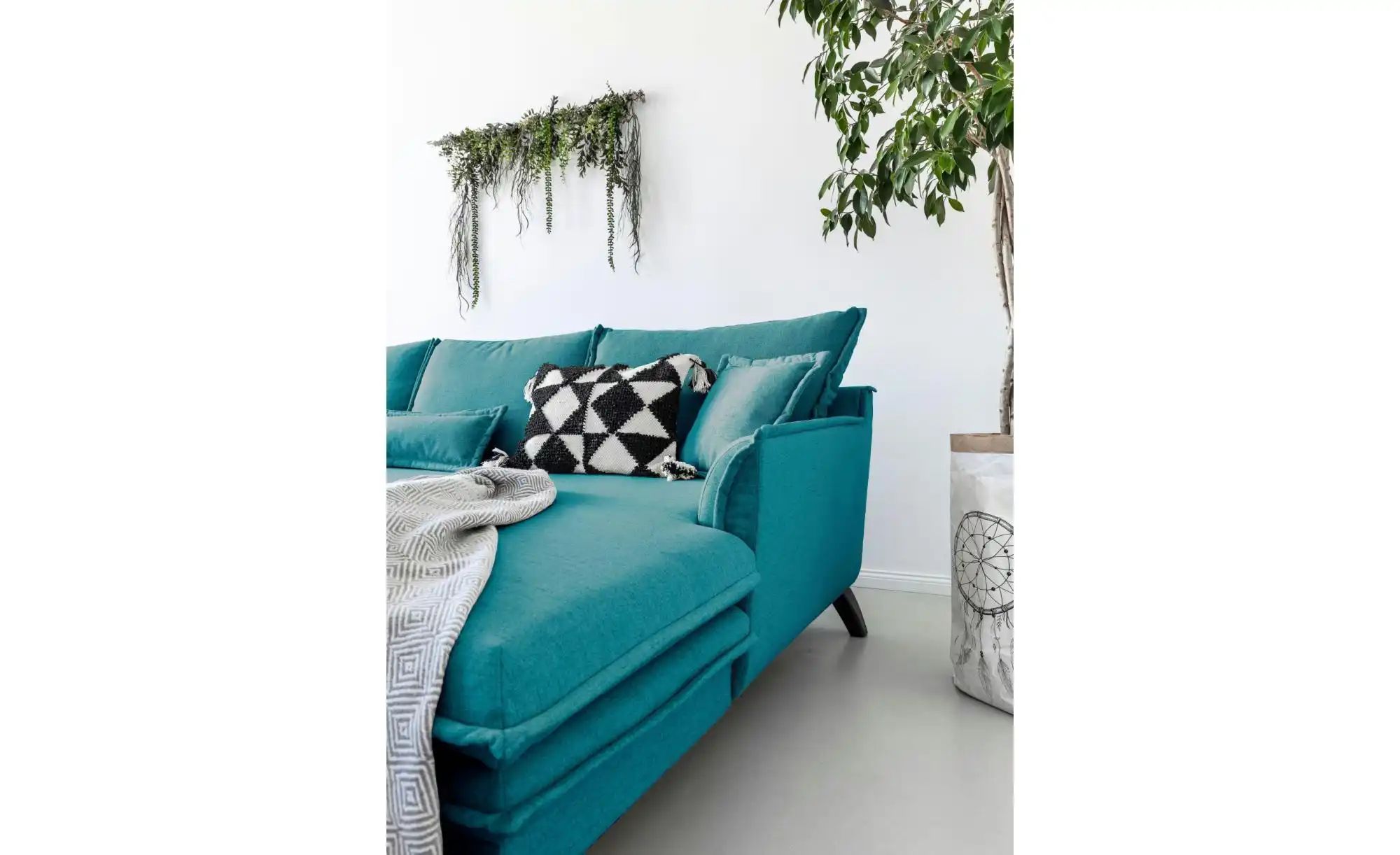 Thumbnail - Miuform Ecksofa mit Schlaffunktion Charming Charlie ¦ türkis/petrol ¦ Maße (cm): B: 228 H: 90 Polstermöbel > Sofas > Eck...