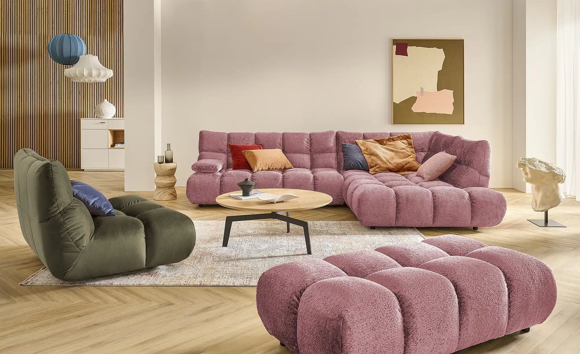 Thumbnail - Jette Home Ecksofa Gentle ¦ rosa/pink ¦ Maße (cm): B: 324 H: 85 T: 211.0 Polstermöbel > Sofas > Ecksofas - Höffner