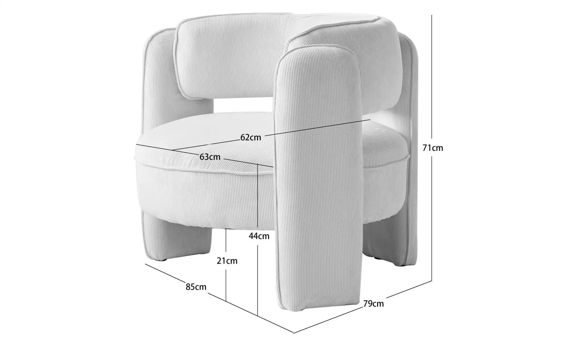 Sessel   ¦ weiß ¦ Maße (cm): B: 85 H: 71 Polstermöbel > Sessel > Polsterses günstig online kaufen