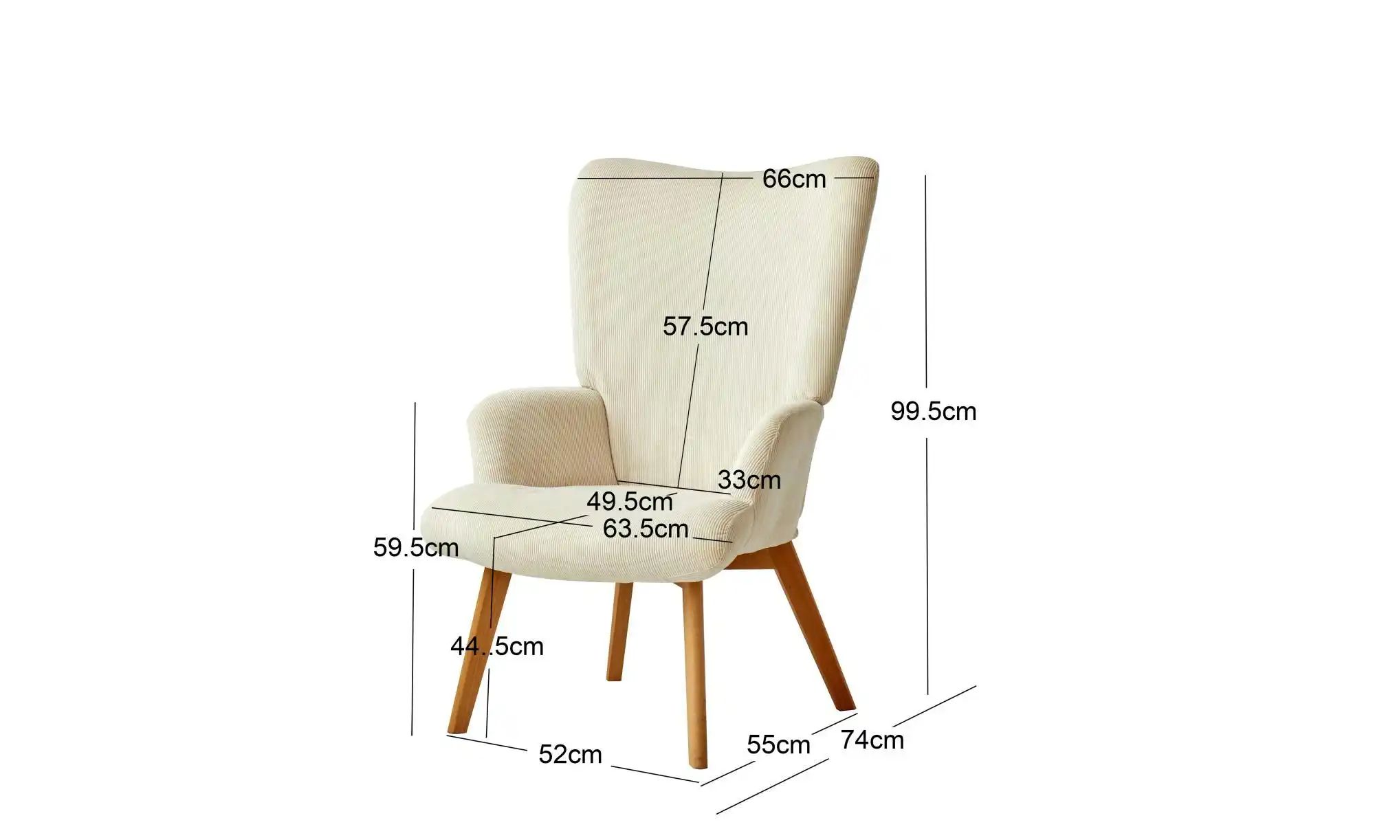 Sessel  Malmo ¦ beige ¦ Maße (cm): B: 64 H: 100 Polstermöbel > Sessel > Pol günstig online kaufen