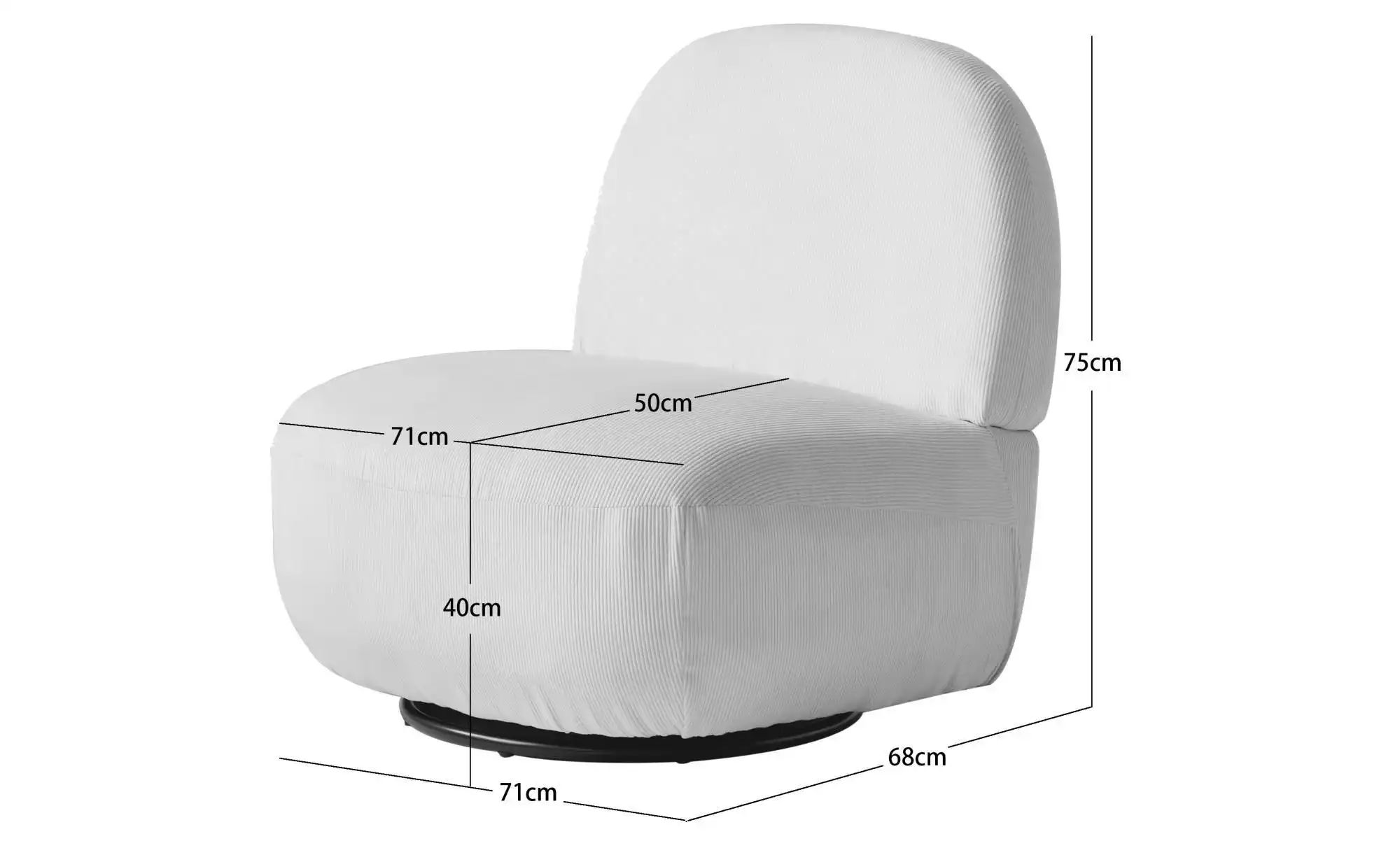 Sessel  Kampala ¦ grau ¦ Maße (cm): B: 71 H: 75 Polstermöbel > Sessel > Pol günstig online kaufen