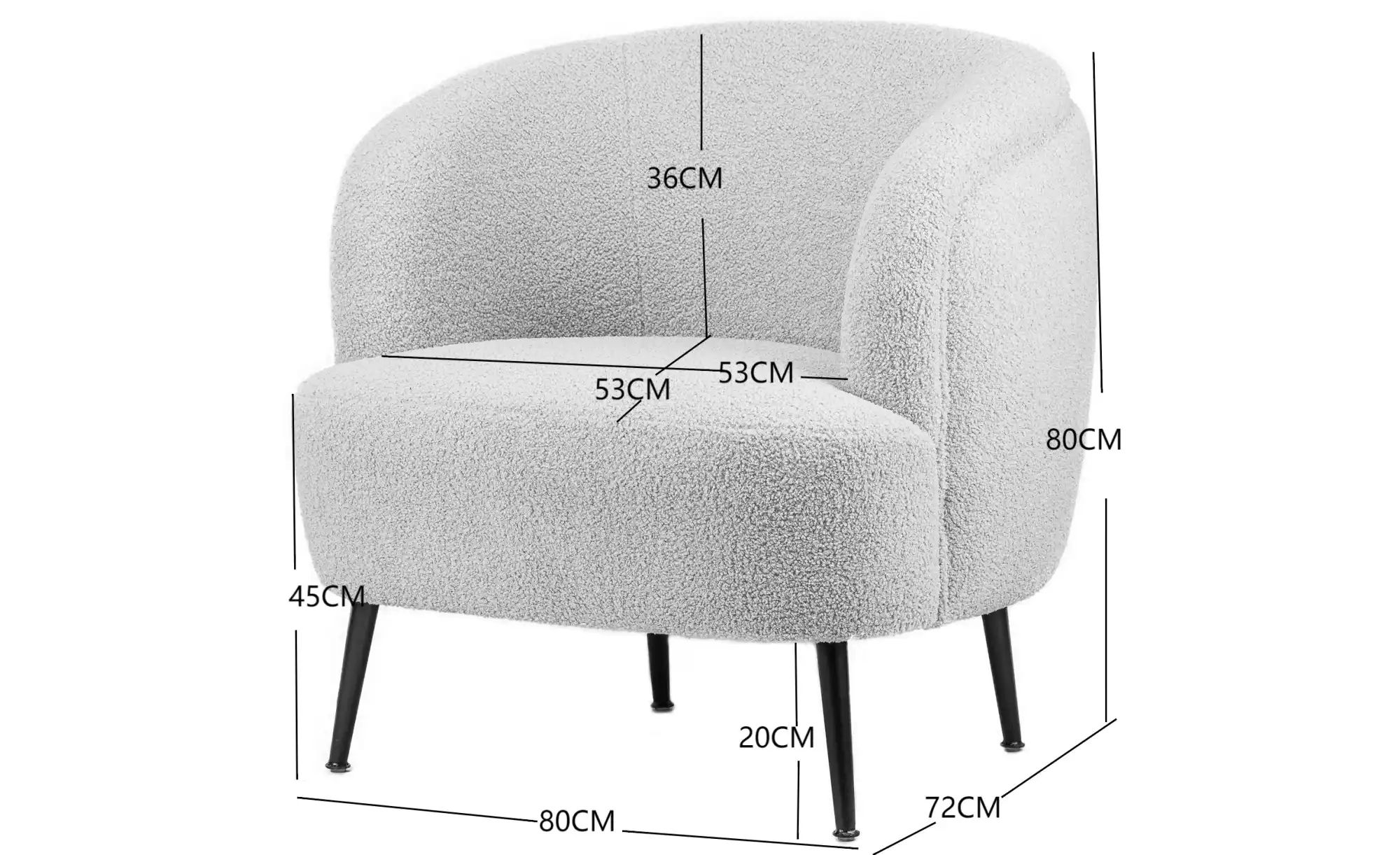 Sessel  Sven ¦ weiß ¦ Maße (cm): B: 80 H: 80 Polstermöbel > Sessel > Polste günstig online kaufen