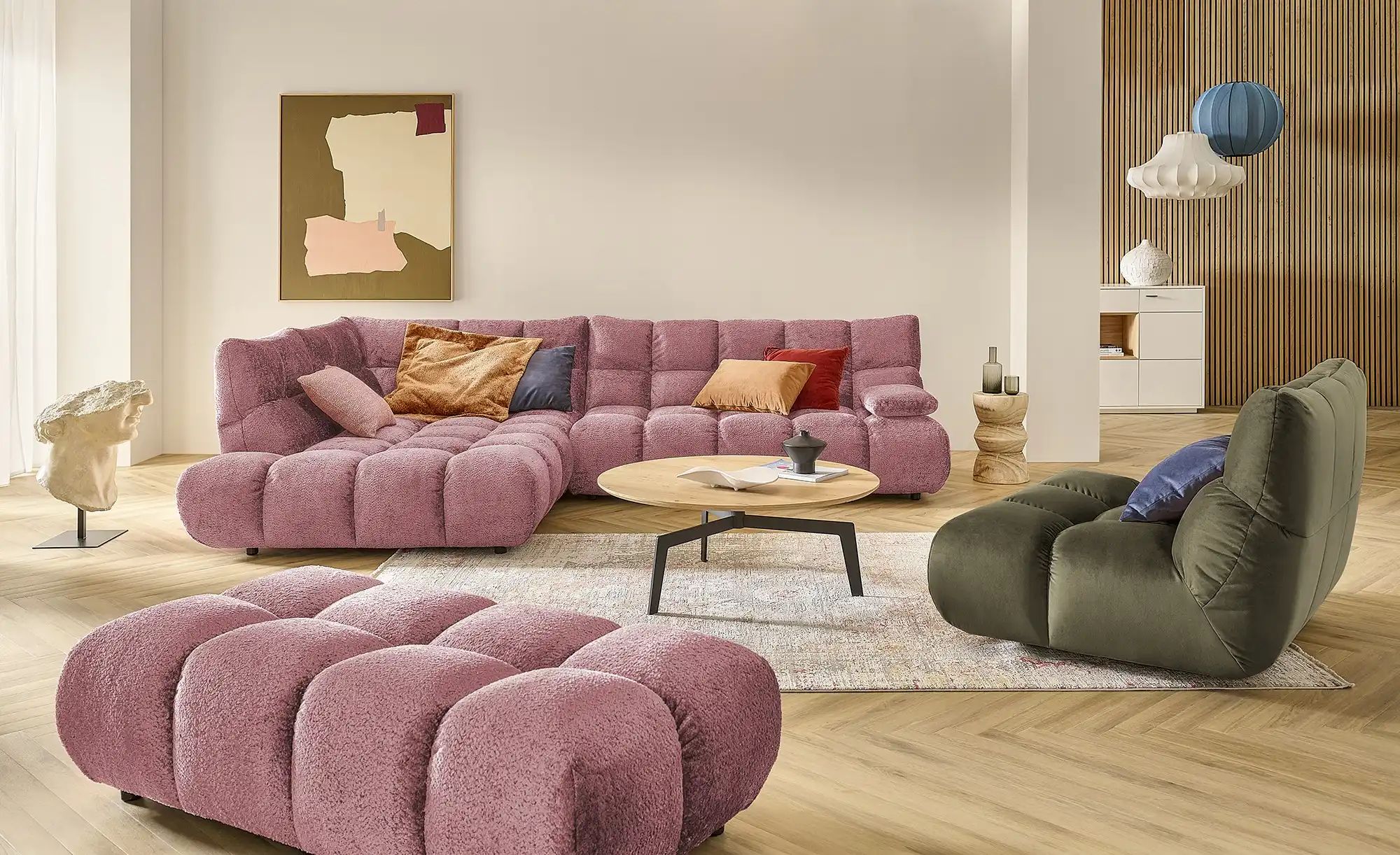 Thumbnail - Jette Home Hocker Gentle ¦ rosa/pink ¦ Maße (cm): B: 143 H: 41 T: 73.0 Polstermöbel > Hocker - Höffner