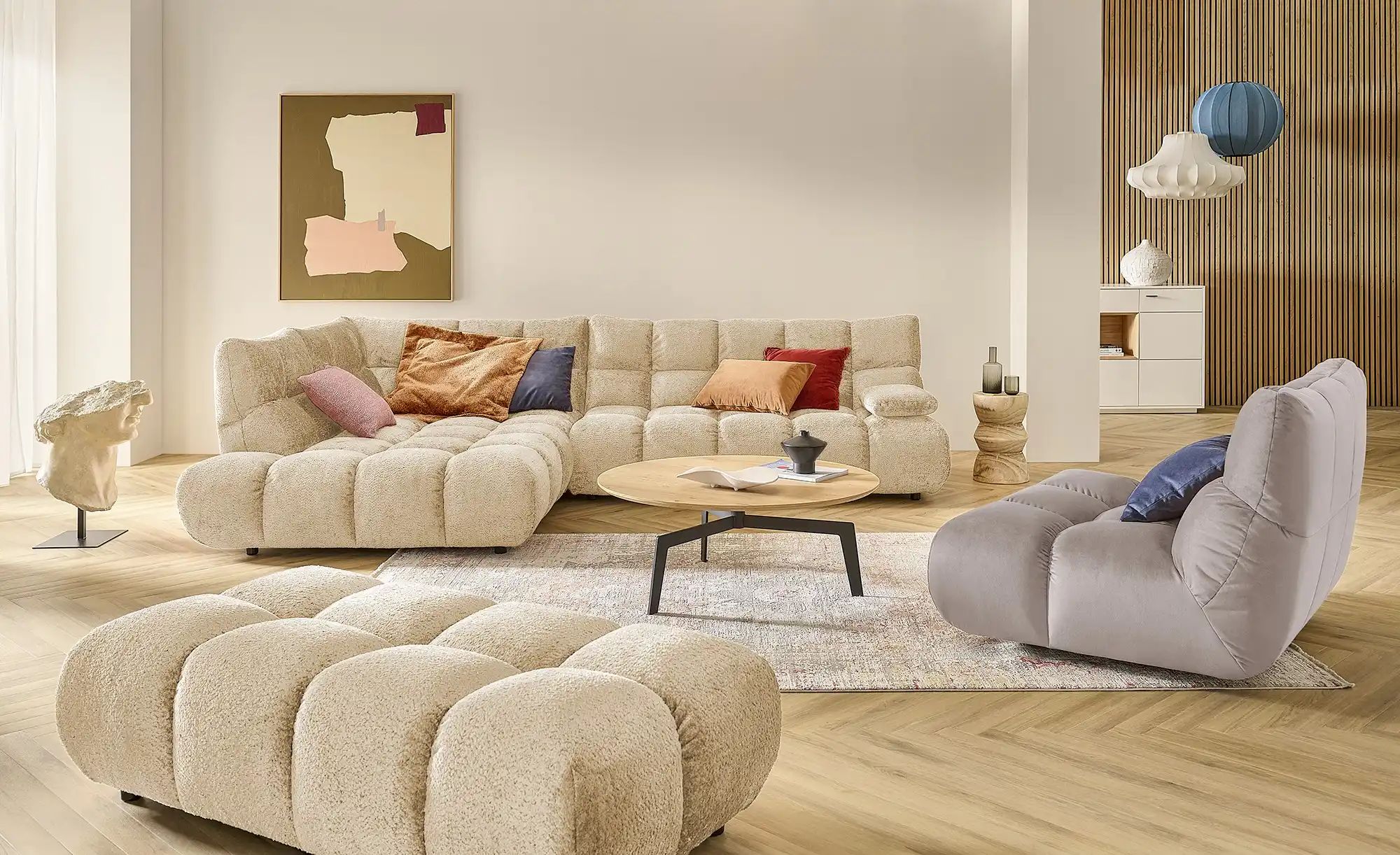 Jette Home Hocker  Gentle ¦ beige ¦ Maße (cm): B: 143 H: 41 T: 73.0 Polster günstig online kaufen