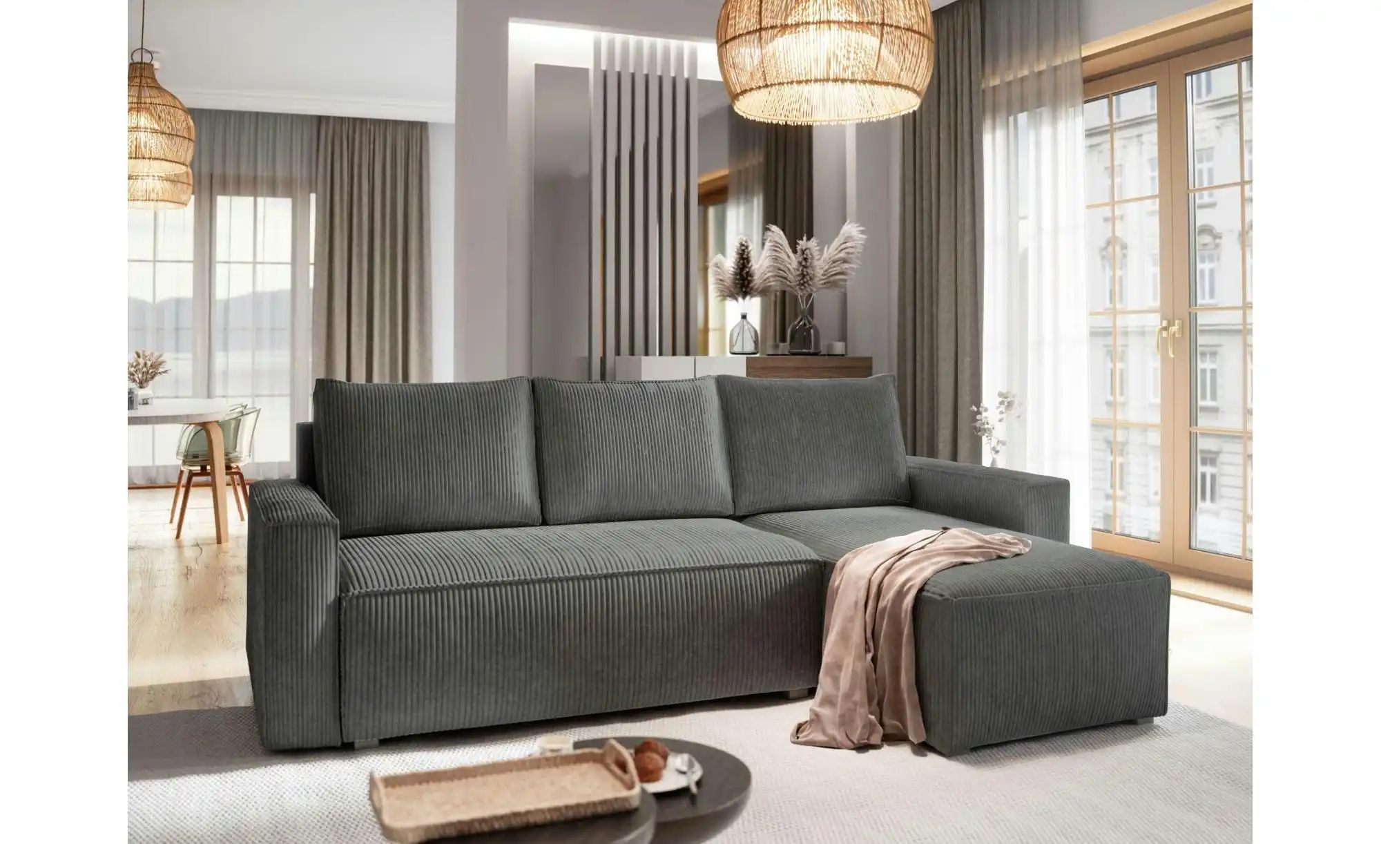 MASSENO Ecksofa mit Schlaffunktion Potaro ¦ grau ¦ Maße (cm): B: 230 H: 85 günstig online kaufen