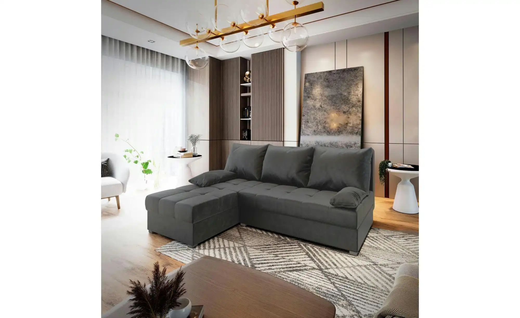 Thumbnail - MASSENO Ecksofa mit Schlaffunktion Rita ¦ grau ¦ Maße (cm): B: 200 H: 85 Polstermöbel > Sofas > Ecksofas - Höffner