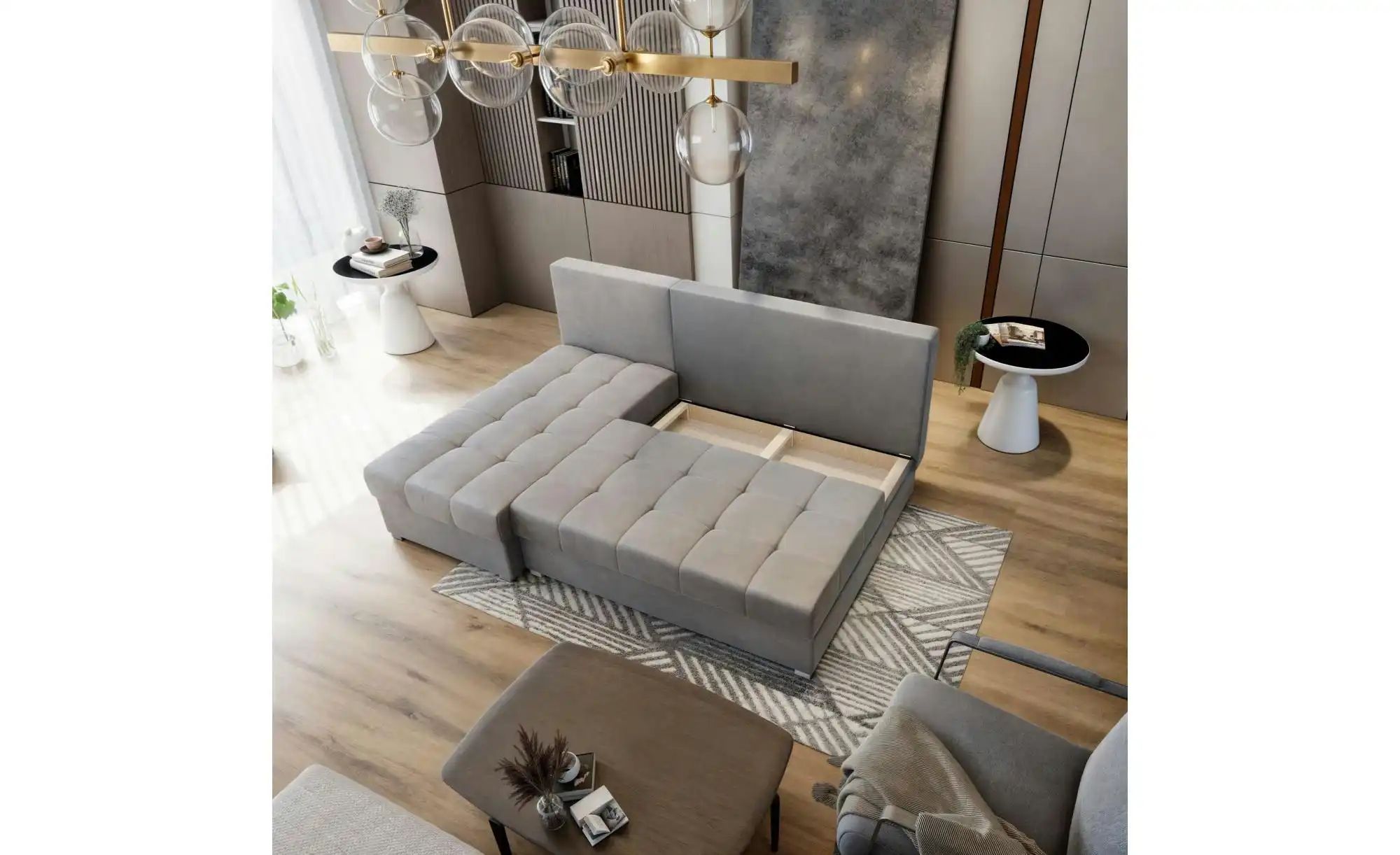 MASSENO Ecksofa  Rita ¦ grau ¦ Maße (cm): B: 200 H: 85 Polstermöbel > Sofas günstig online kaufen
