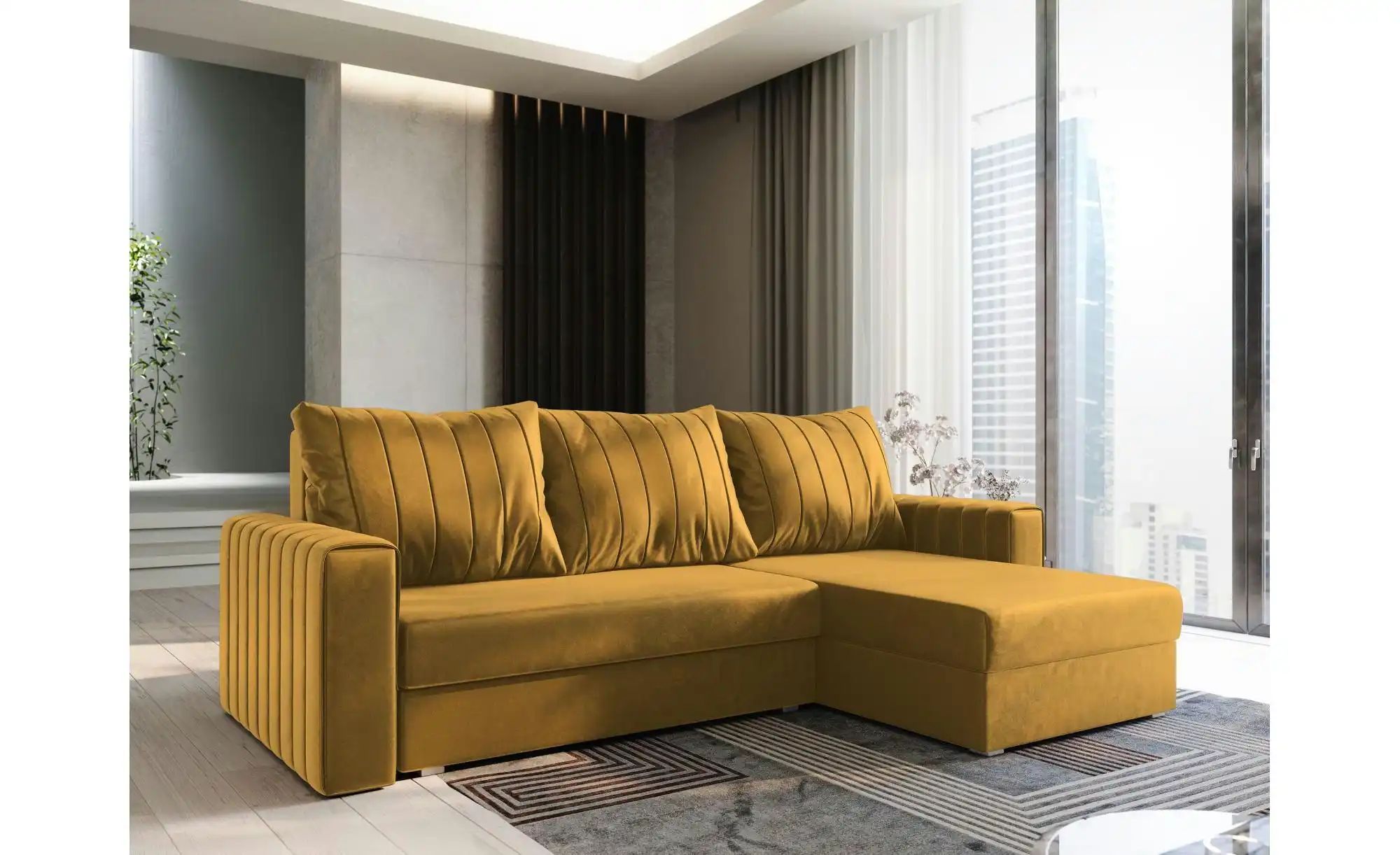 MASSENO Ecksofa  Carl ¦ gelb ¦ Maße (cm): B: 236 H: 85 Polstermöbel > Sofas günstig online kaufen