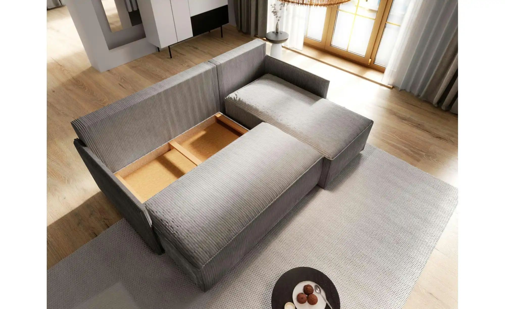 MASSENO Ecksofa mit Schlaffunktion Perusi ¦ schwarz ¦ Maße (cm): B: 206 H: günstig online kaufen