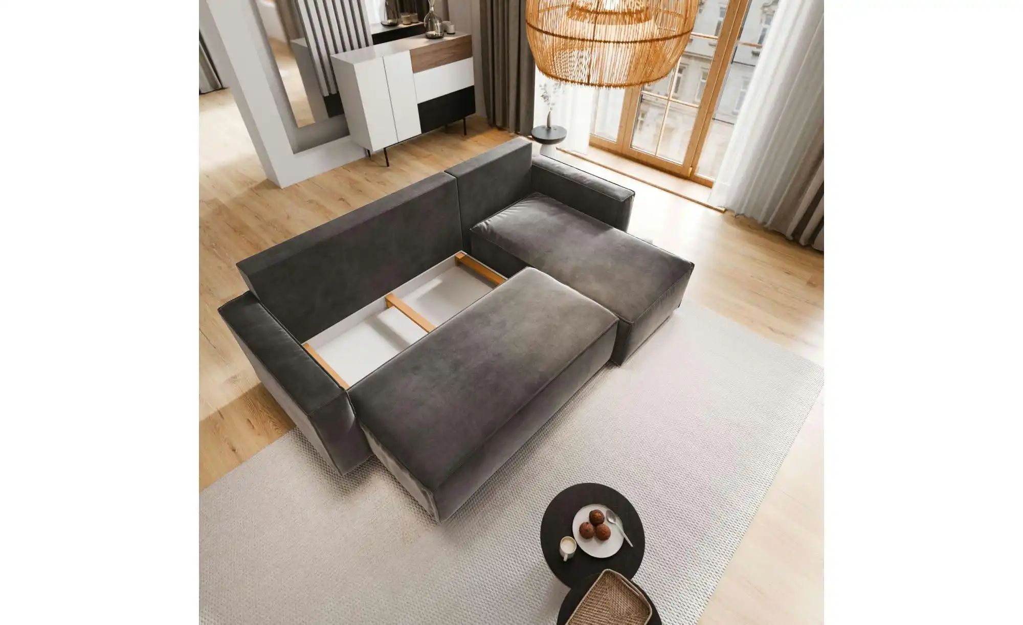 Thumbnail - MASSENO Ecksofa mit Schlaffunktion Siles ¦ blau ¦ Maße (cm): B: 230 H: 85 Polstermöbel > Sofas > 3-Sitzer - Höffner