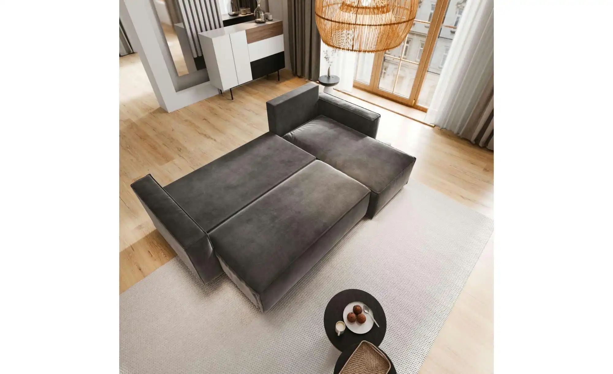 MASSENO Ecksofa mit Schlaffunktion Siles ¦ schwarz ¦ Maße (cm): B: 230 H: 8 günstig online kaufen