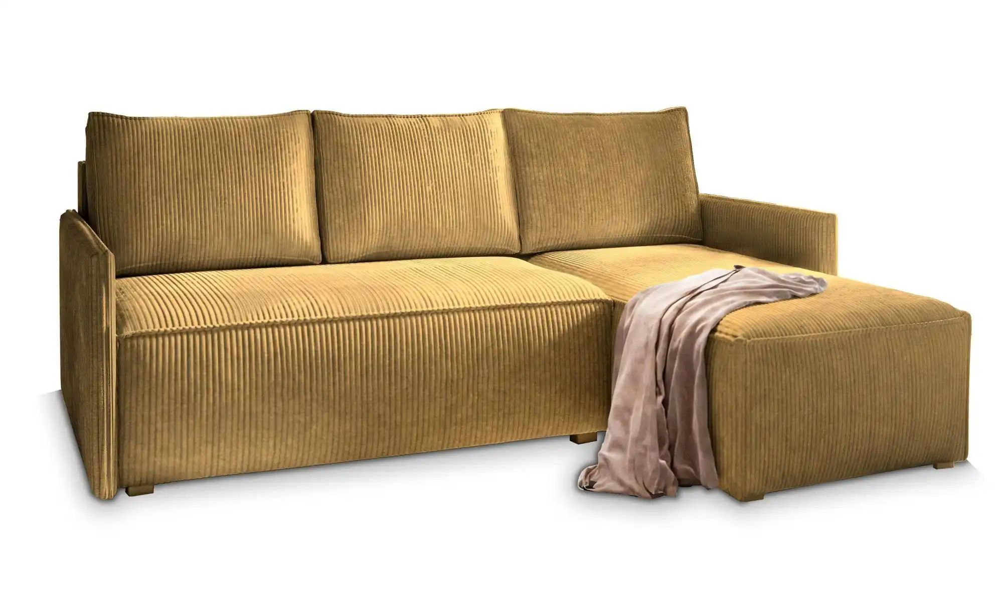 MASSENO Ecksofa mit Schlaffunktion Perusi ¦ gelb ¦ Maße (cm): B: 206 H: 85 günstig online kaufen