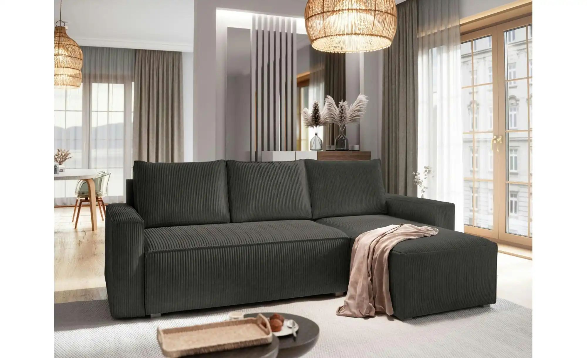 MASSENO Ecksofa mit Schlaffunktion Potaro ¦ grau ¦ Maße (cm): B: 230 H: 85 günstig online kaufen