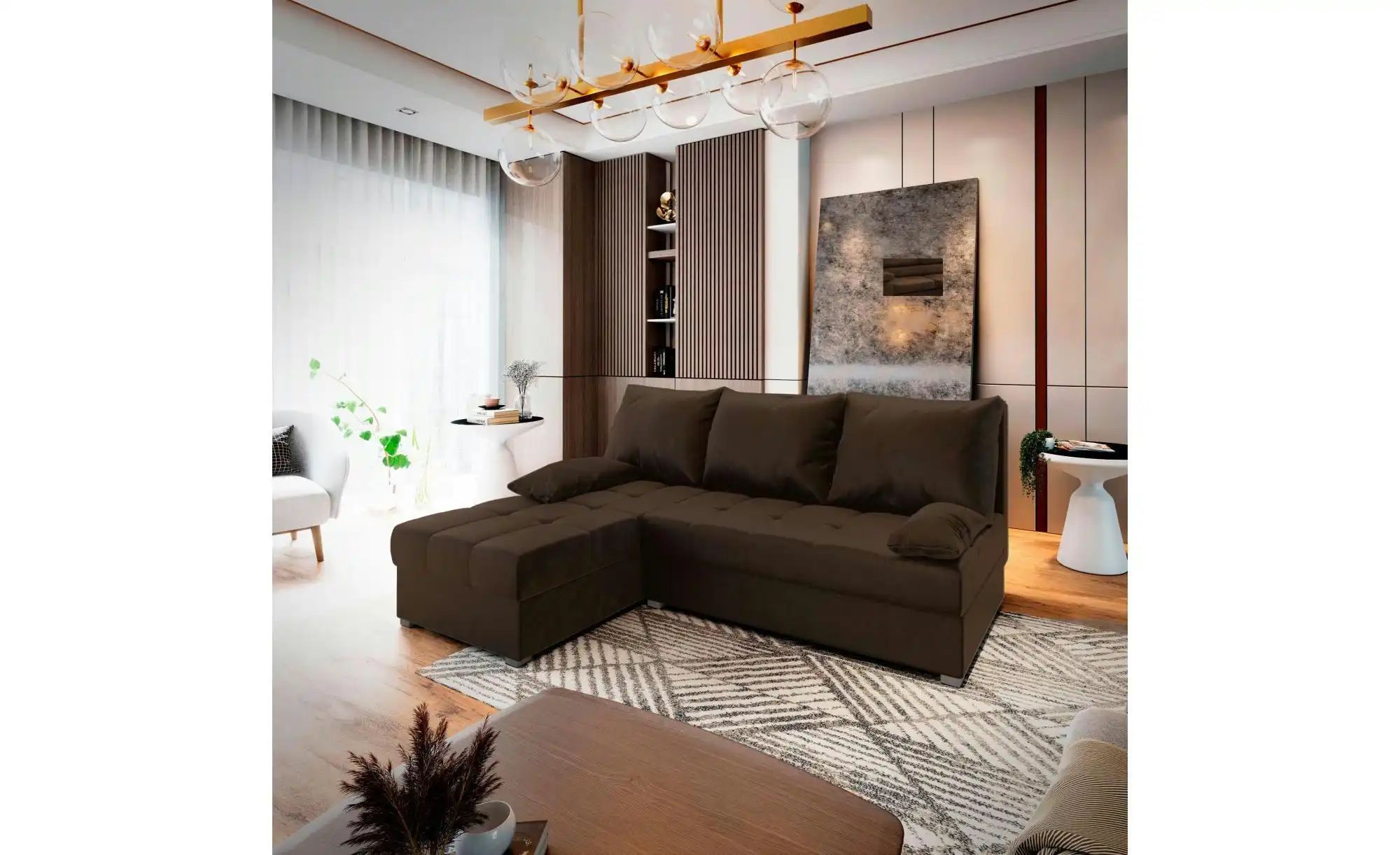 MASSENO Ecksofa  Rita ¦ braun ¦ Maße (cm): B: 200 H: 85 Polstermöbel > Sofa günstig online kaufen
